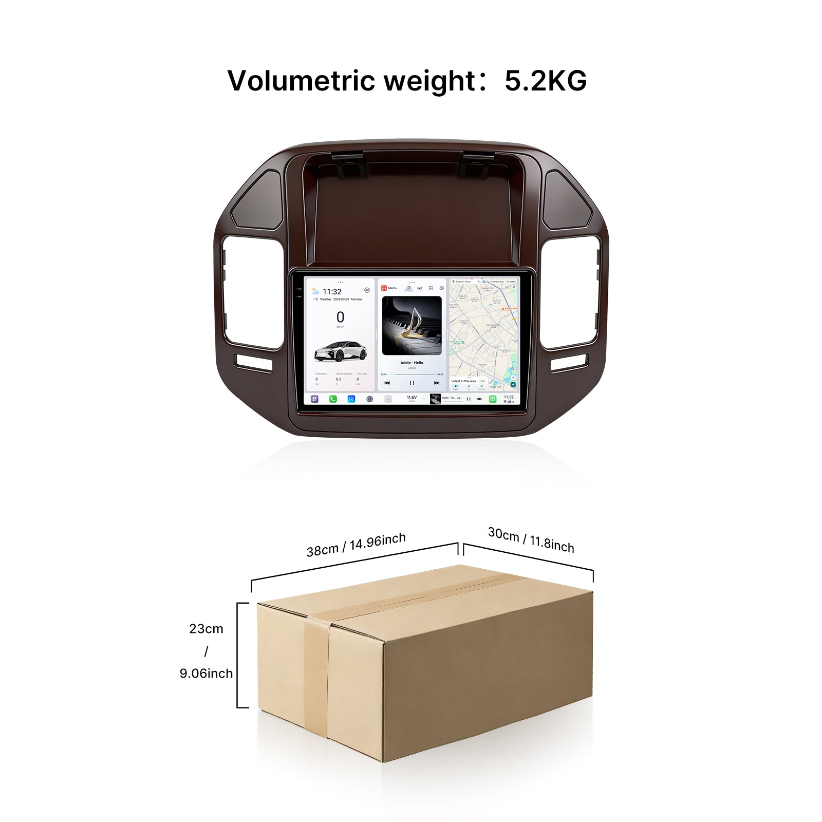 Youducar 9.5" Android Car Stereo for Mitsubishi Pajero V73 2008-2011 | Wood Grain Frame IPS Touch Screen Plug & Play