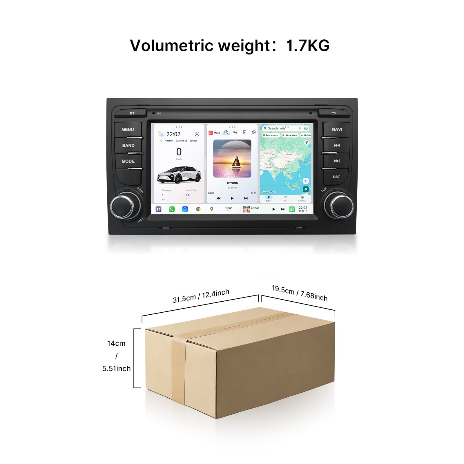 Youducar Special Fit for Old Audi A4 | 7'' HD Bluetooth Car Stereo with CarPlay