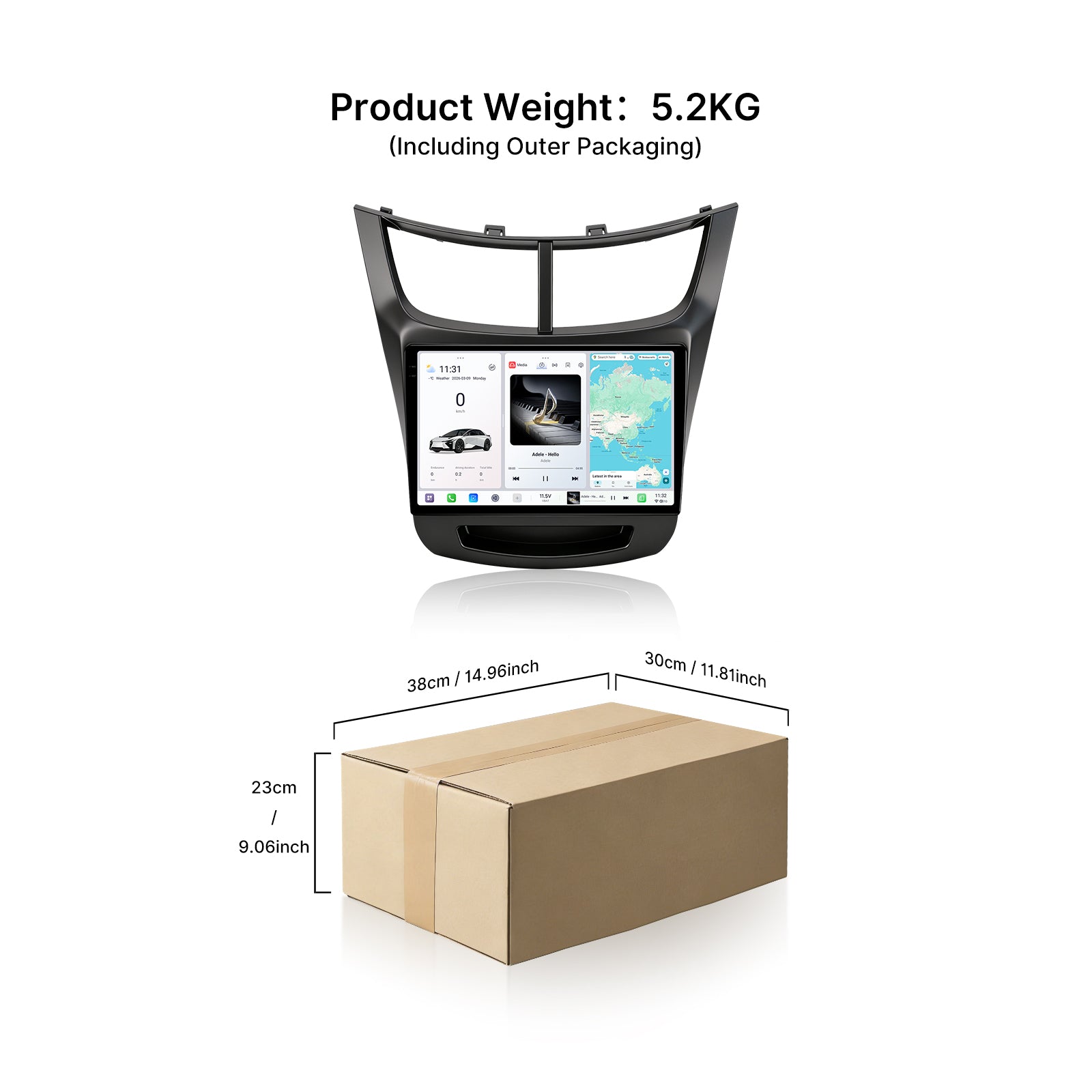 Youducar 9.5 Inch Android Car Screen with Frame for Chevrolet Sail 2004-2014