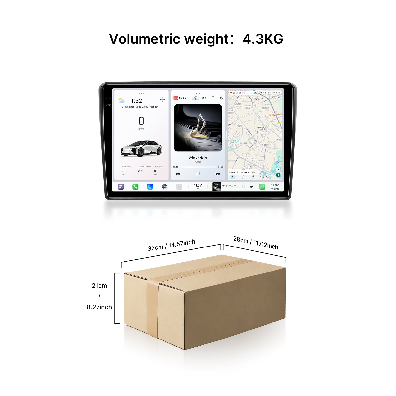 Youducar 9.5'' HD Android Touch Display + Frame for Toyota Avensis 2004-2008, Wireless CarPlay Navi Stereo Upgrade