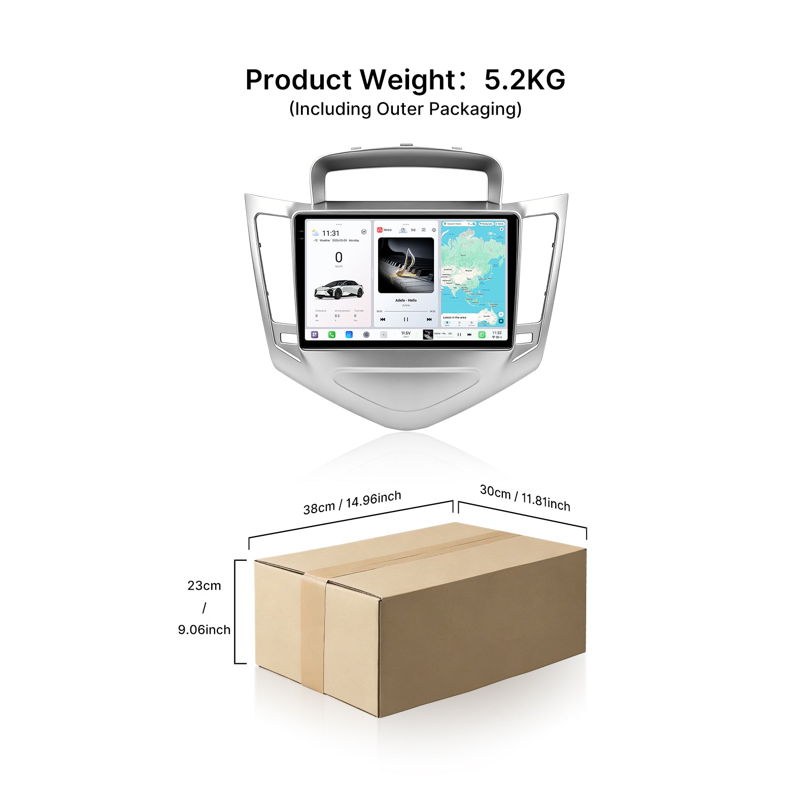 Youducar 9.5 Inch Android Car Screen with Frame for Chevrolet Classic Cruze 2009