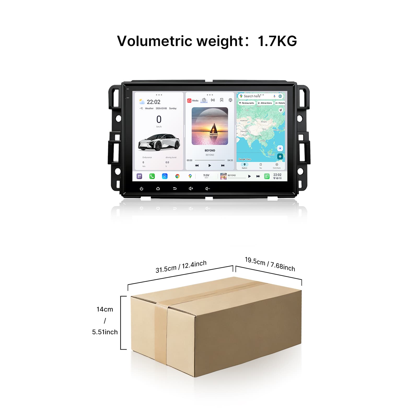 Youducar Universal 8 Inch HD Touch Screen Car Head Unit, Stereo Player for GMC