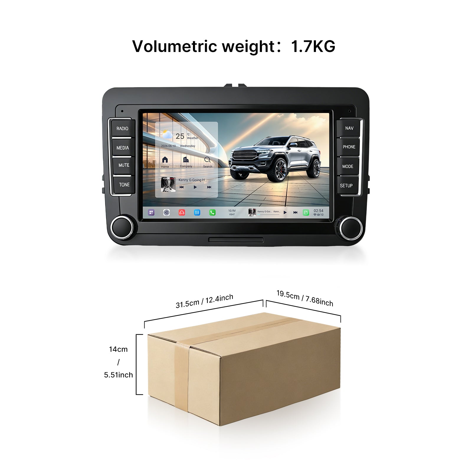 Youducar 7 Inch Double Knob B Style Car Radio，Universal Android Stereo for Volkswagen VW Series