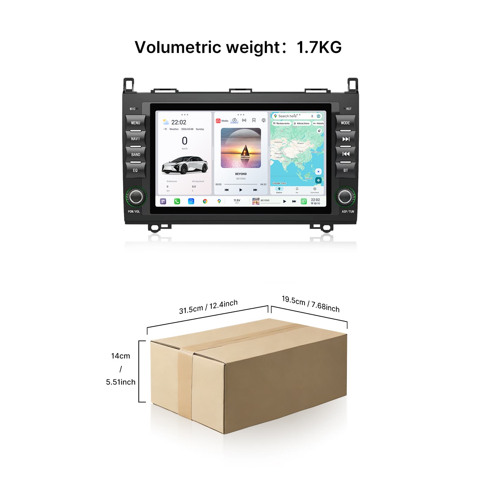 Youducar 8 Inch Car Stereo, Dedicated Touch Screen Head Unit for Mercedes Benz B200