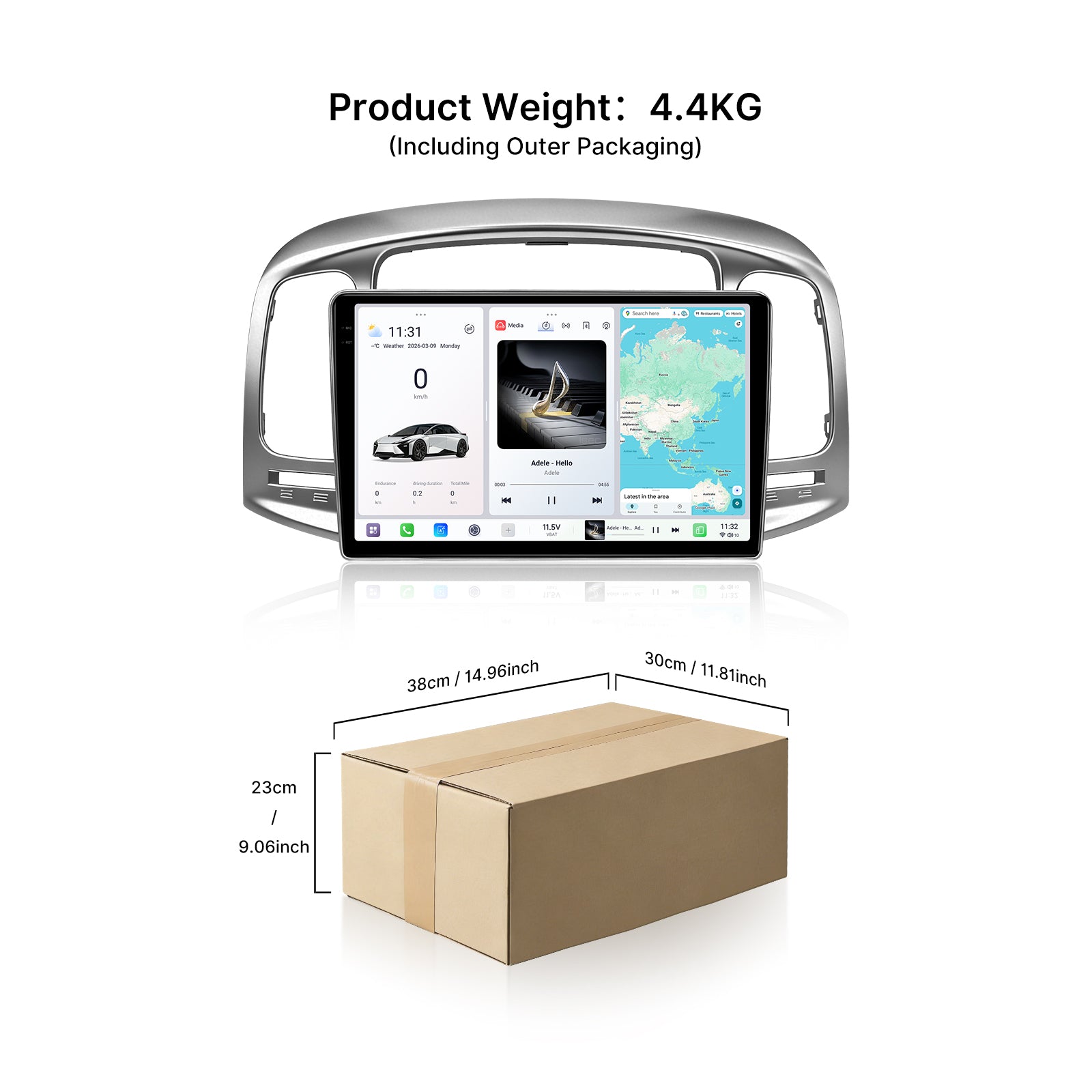 Youducar 9.5 Inch Android Car Stereo For Hyundai Accent 2006-2011 With Dashboard Frame