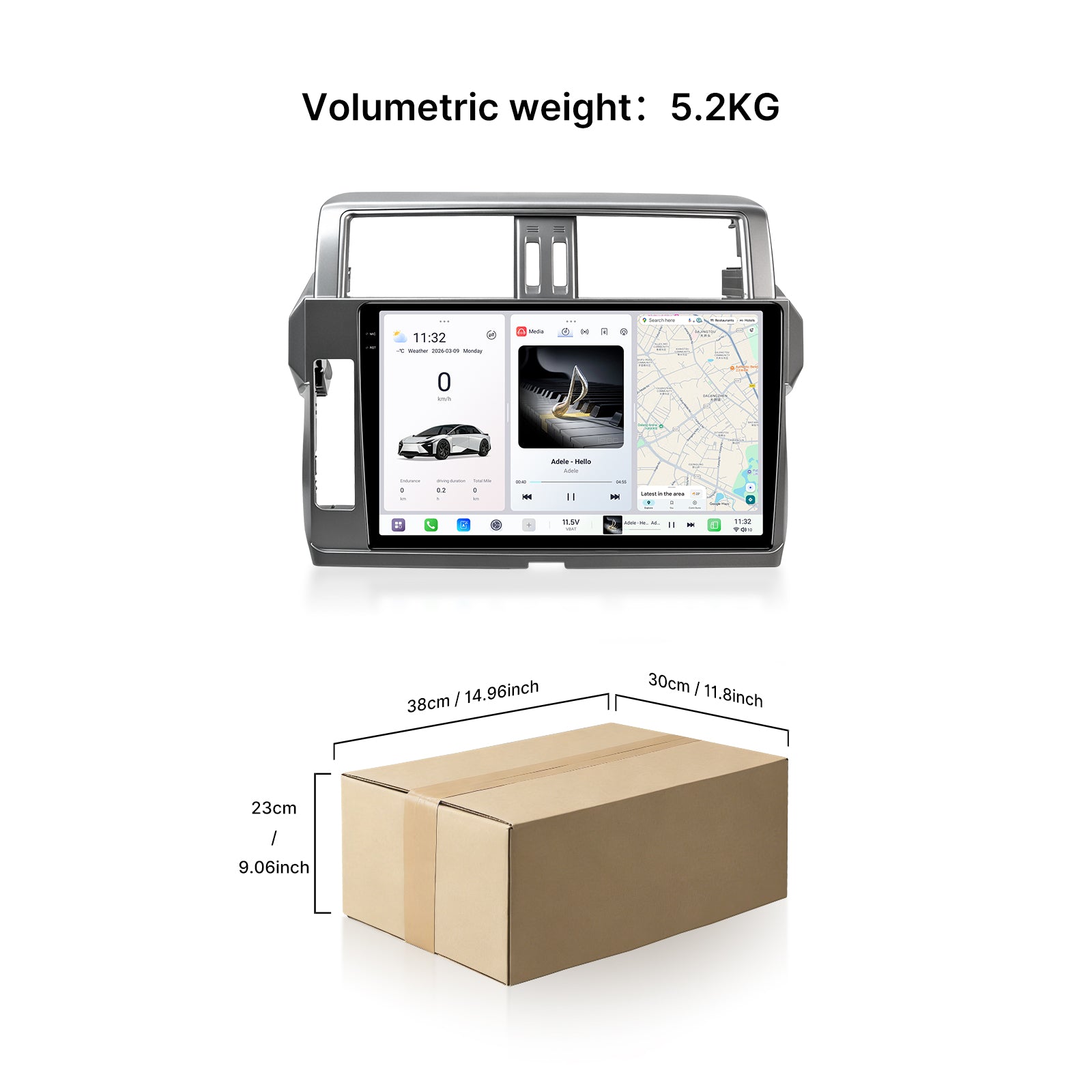 Youducar 10 Inch Android Car Screen for Toyota Land Cruiser Prado 2014-2017, OEM Dashboard Frame Kit GPS Multimedia Radio