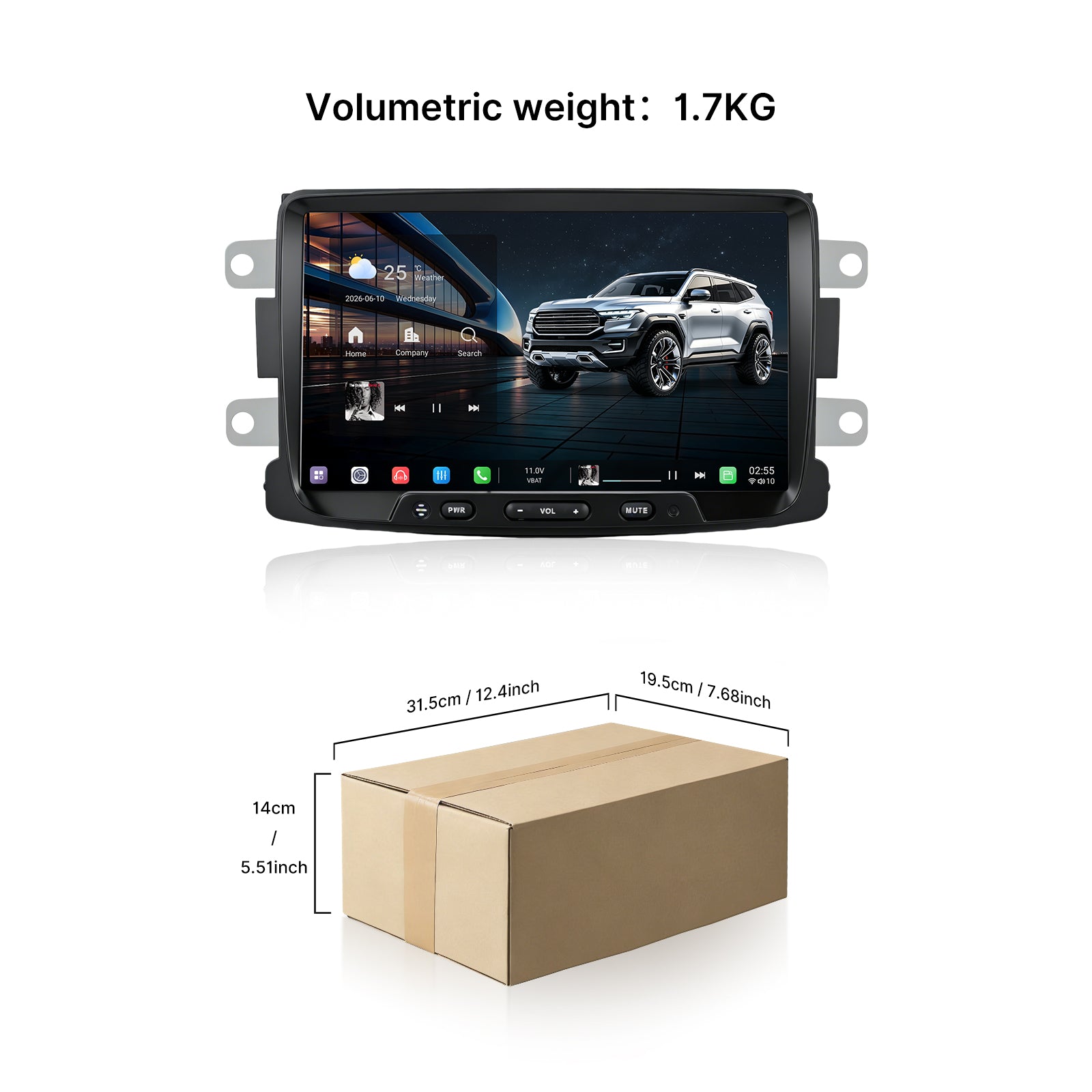 Youducar 8 Inch Universal Car Stereo For Dacia, Wireless CarPlay Android Auto Touch Screen Head Unit