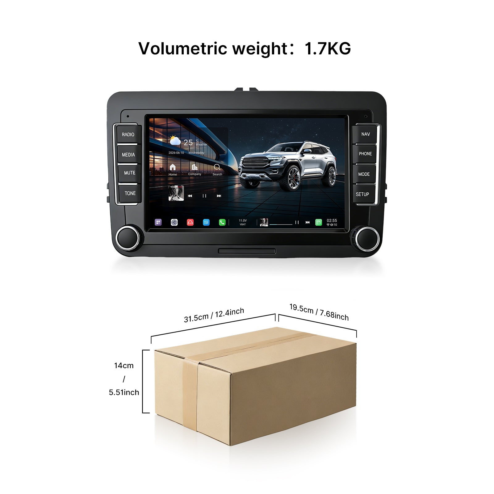 Youducar 7 Inch Dual Knob Style (Version A) Android Head Unit | Universal Volkswagen Car Stereo