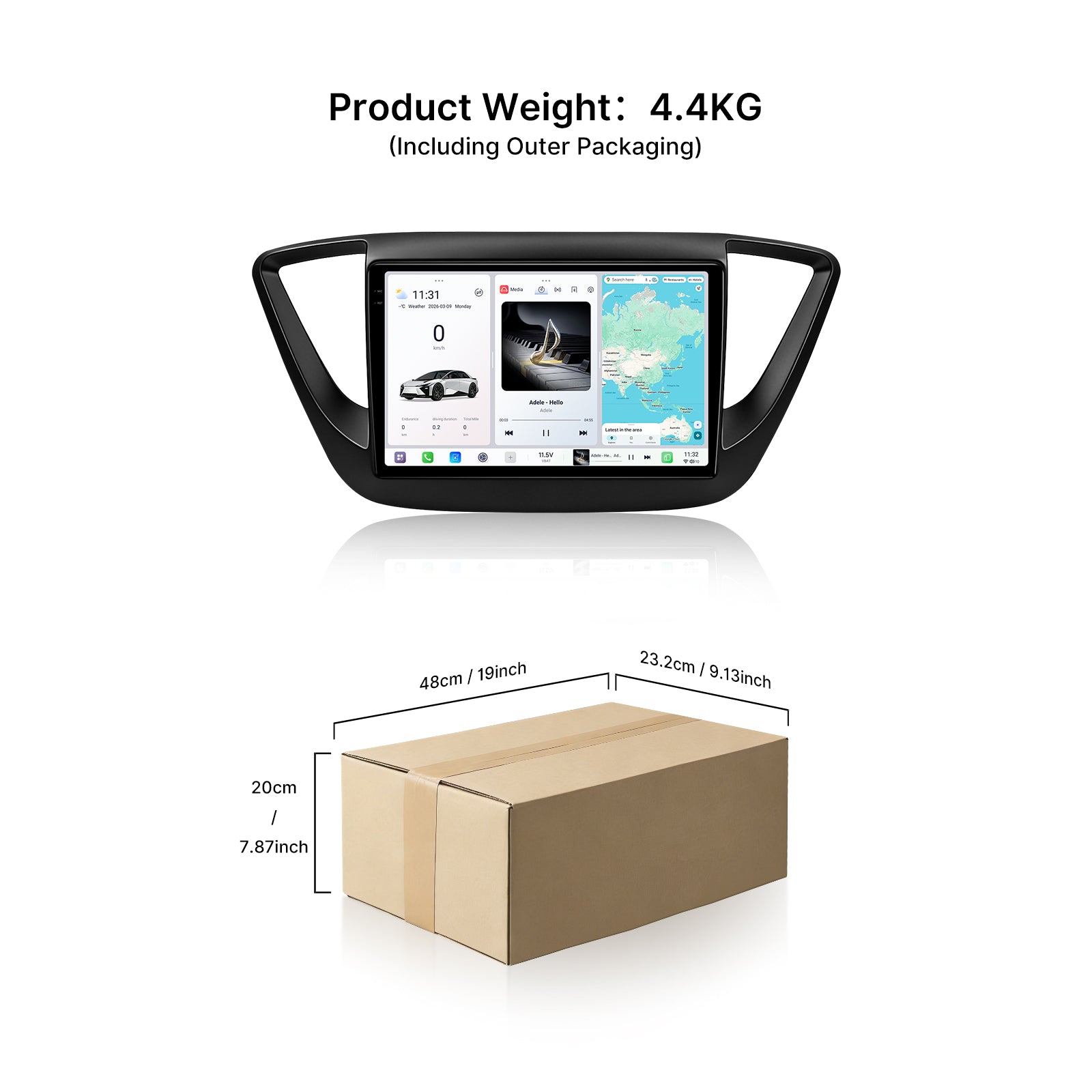 Youducar 9.5" Android Car Stereo for Hyundai Verna 2016-2020 With Dashboard Frame