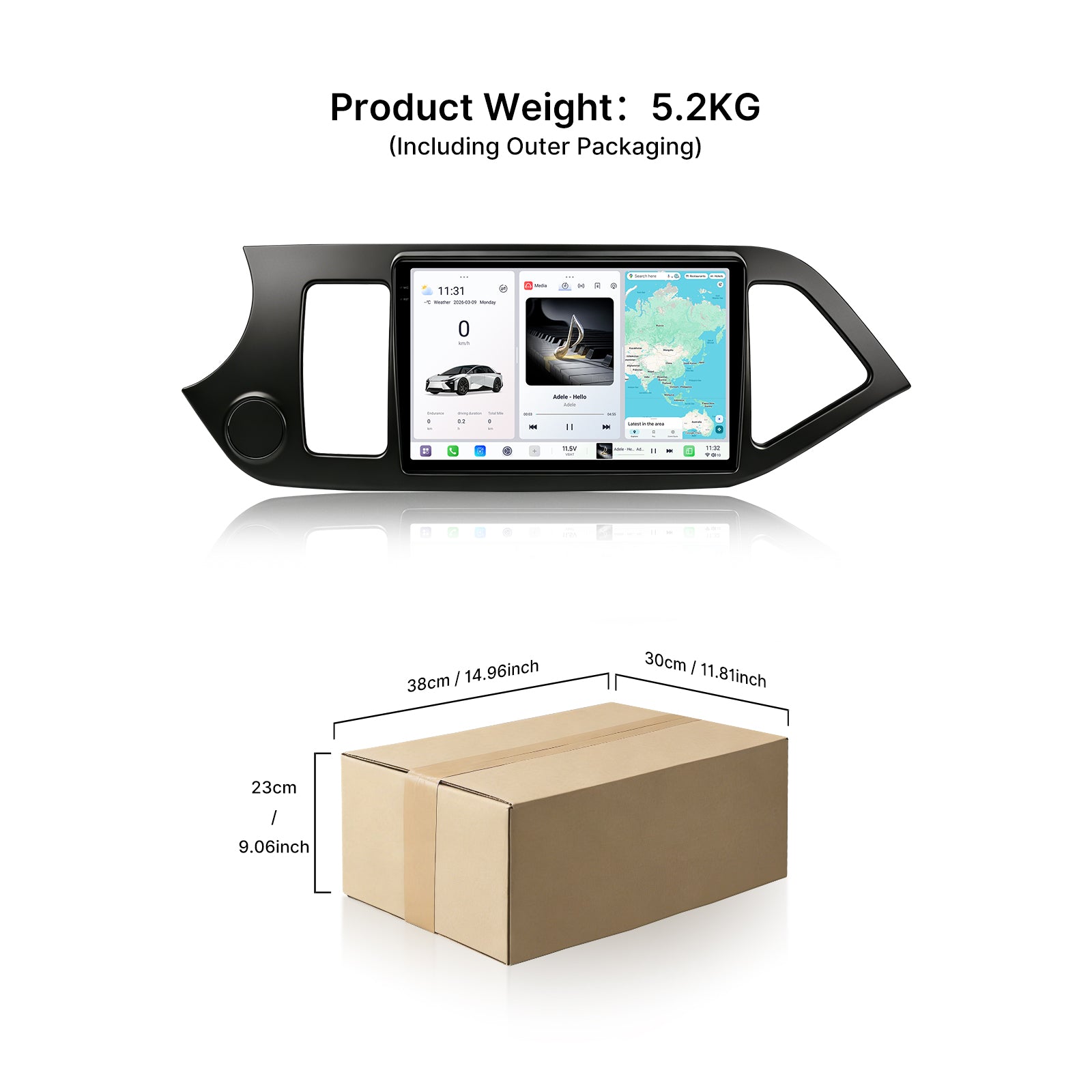 Youducar 9.5" Android Touch Screen for Kia Picanto Morning 2011-2017 Wireless CarPlay GPS Car Stereo