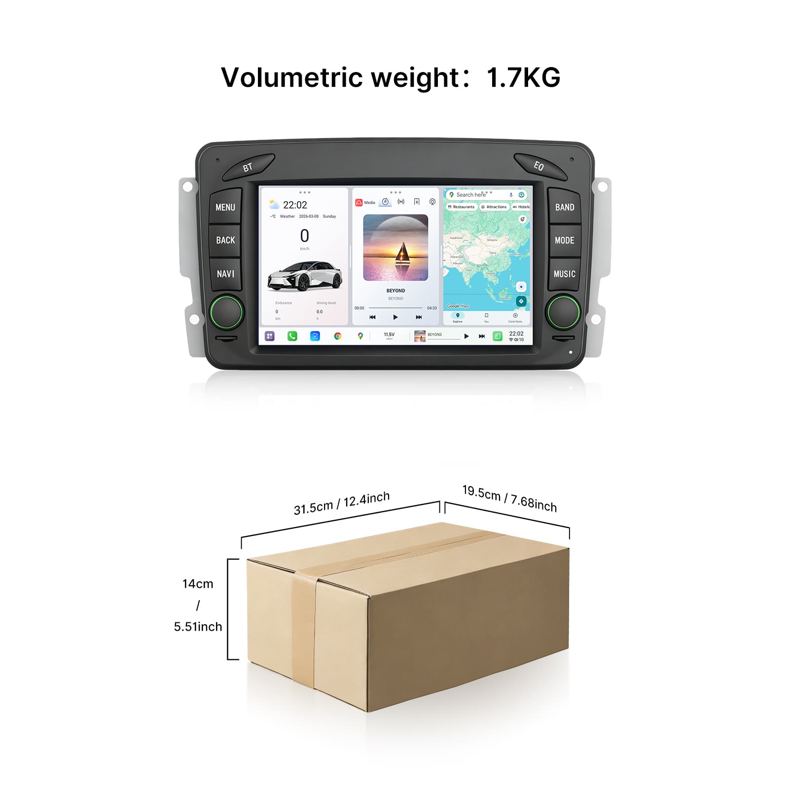 Youducar 7 Inch No-Disc Car Stereo, Special Multimedia Radio for Mercedes Benz W209 CLK