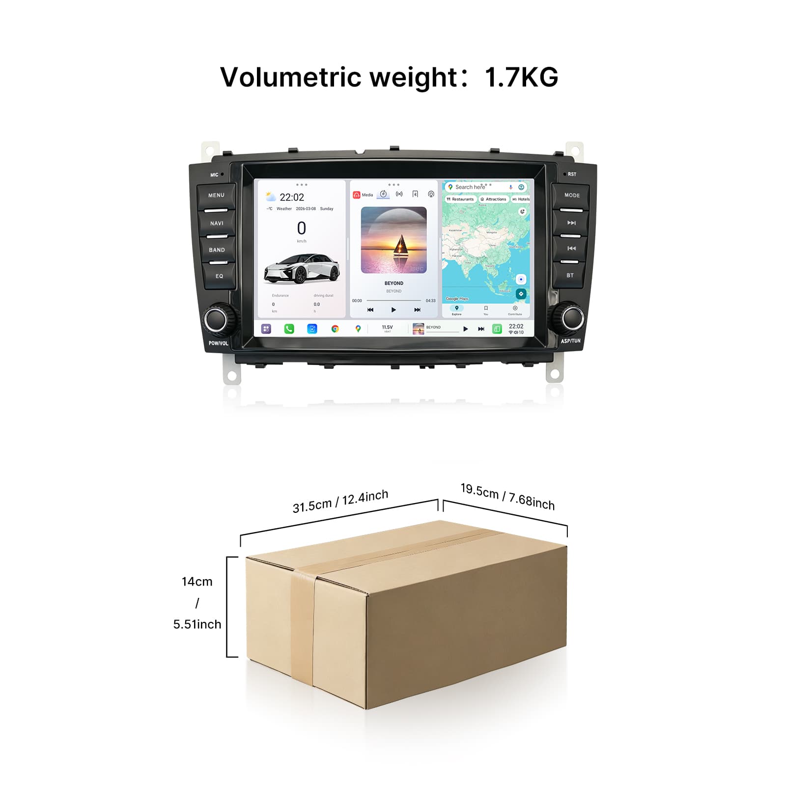 Youducar 8'' HD Touch Screen Car Stereo, Exclusive Upgrade for Mercedes C Class