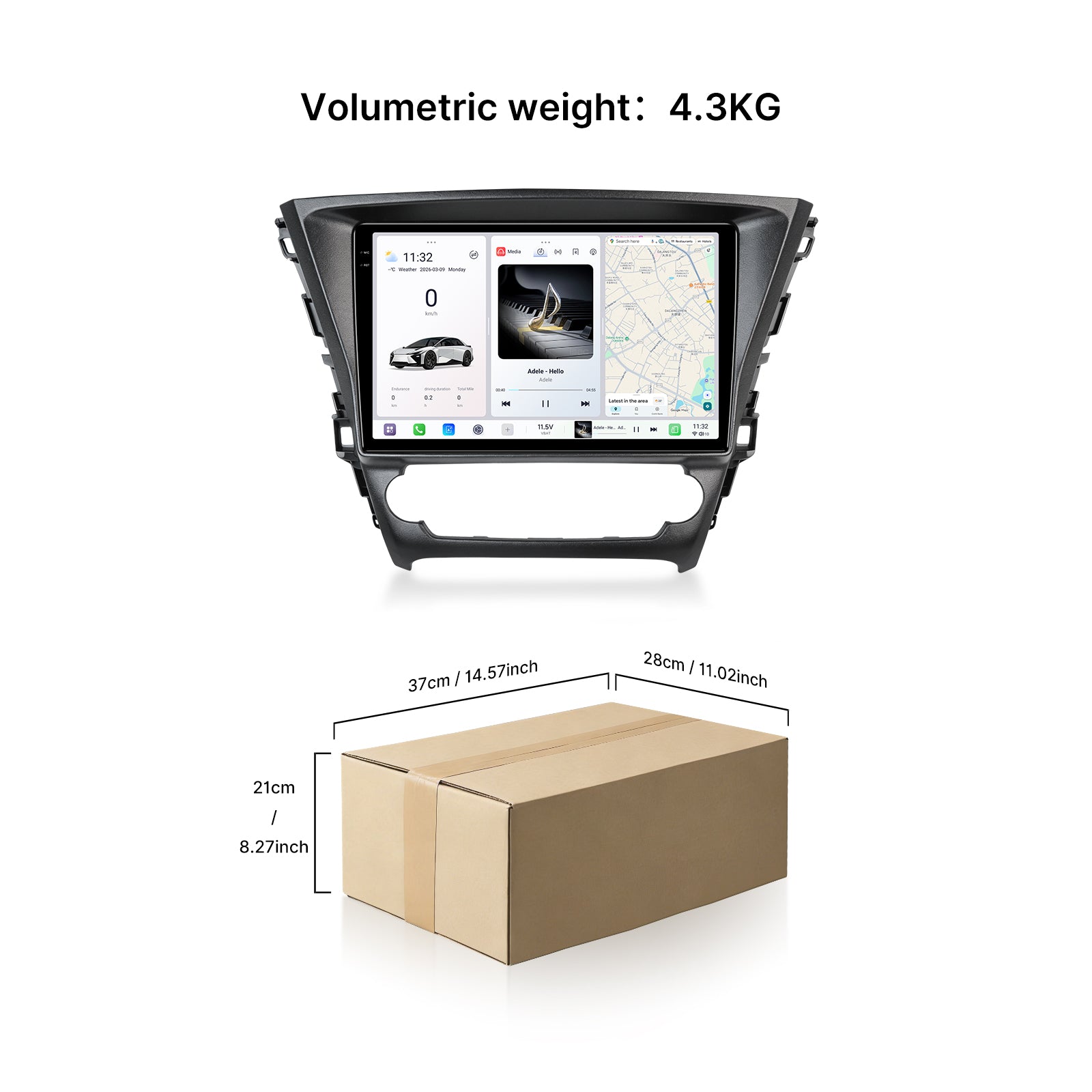 Youducar 10.36'' HD Large Display + Dash Frame for Toyota Avensis 2016-2018, Wireless CarPlay & Android Auto Upgrade