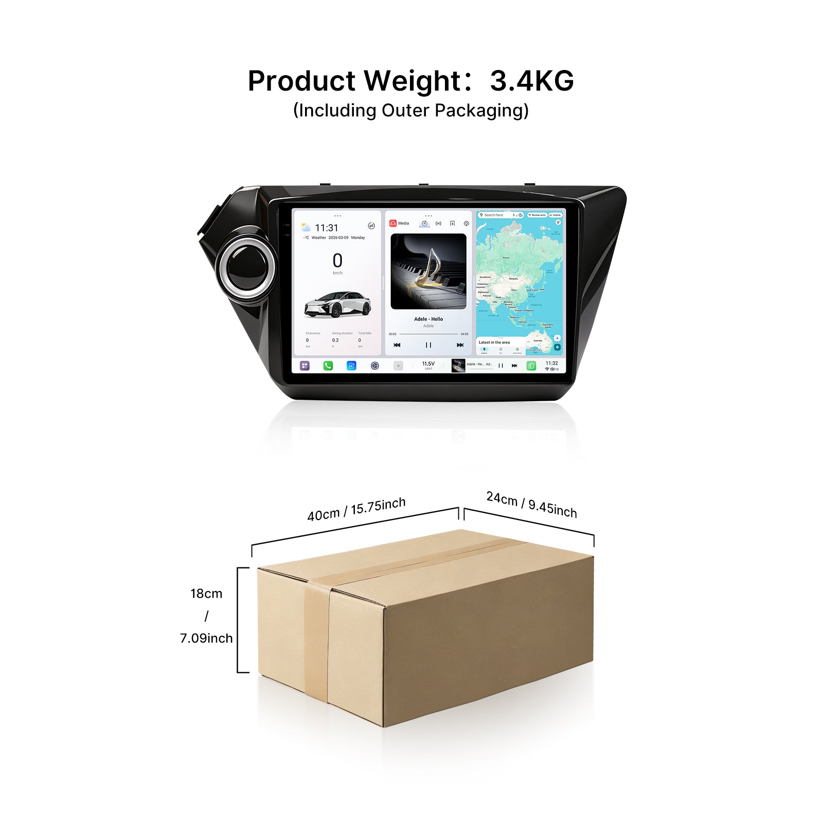 Youducar 9.5" Android Touch Screen Car Stereo for Kia K2 2011-2016 Wireless CarPlay GPS Navigation