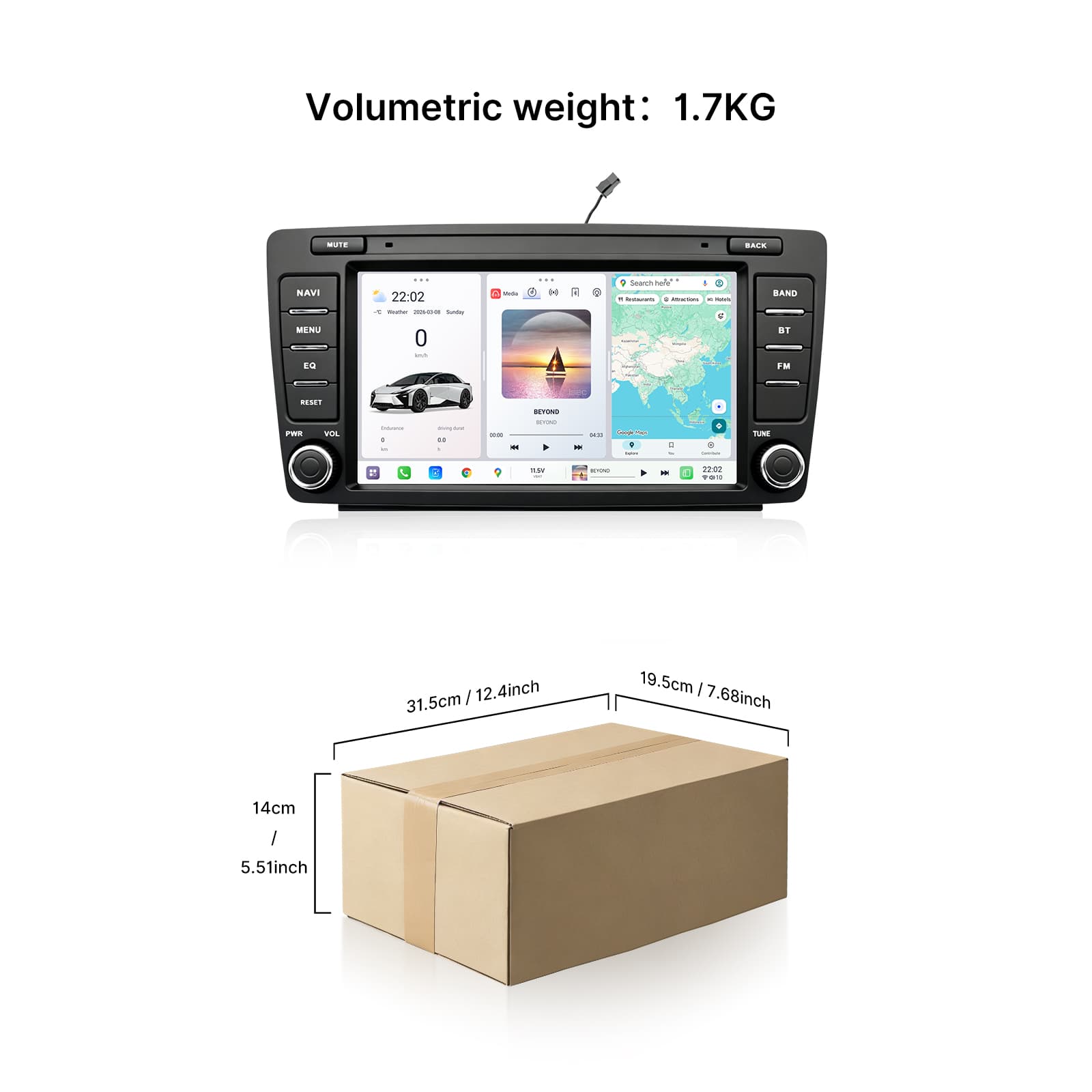 Youducar Skoda Octavia 8'' Universal Car Radio, Wireless CarPlay & Android Auto Multimedia Player