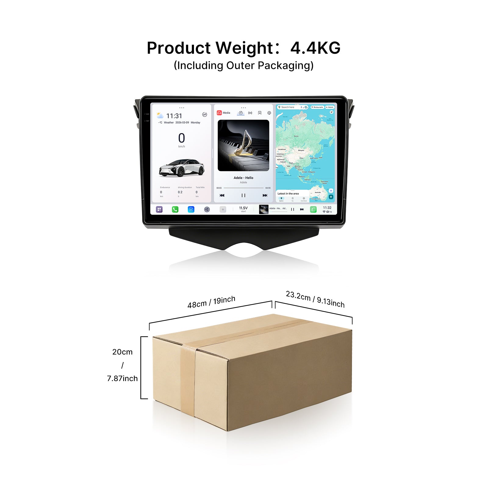 Youducar 9.5" Android Car Stereo for Nissan Pixo 2009 | GPS Navigation Radio with Dashboard Frame Kit