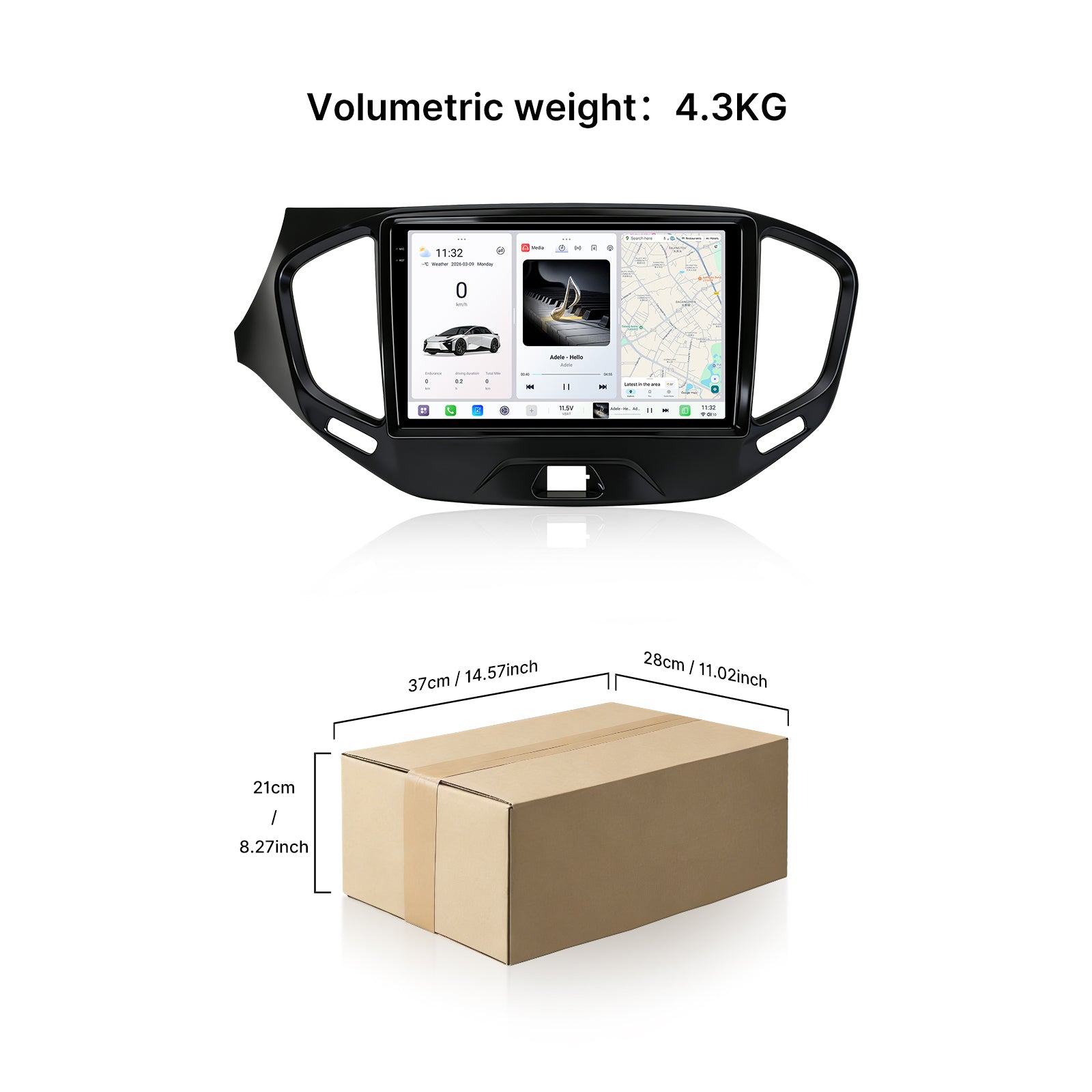 Youducar 9.5" Android Touch Screen Glossy Black Frame Kit for Lada Vesta Export 2015-2018 CarPlay GPS Stereo