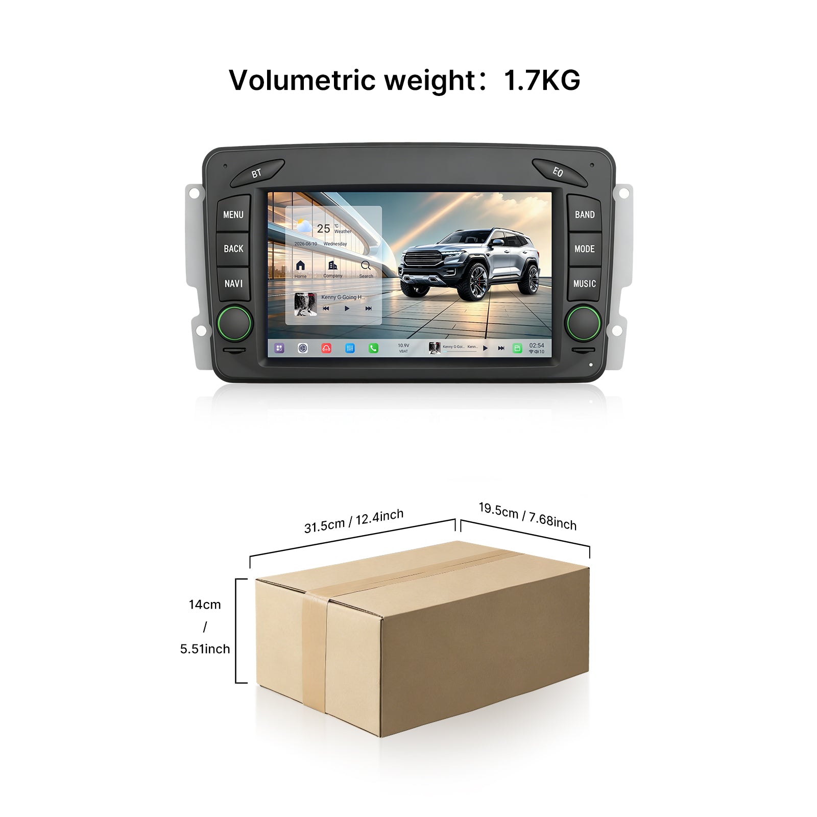 Youducar 7 Inch No-Disc Car Stereo, Special Multimedia Radio for Mercedes Benz W209 CLK