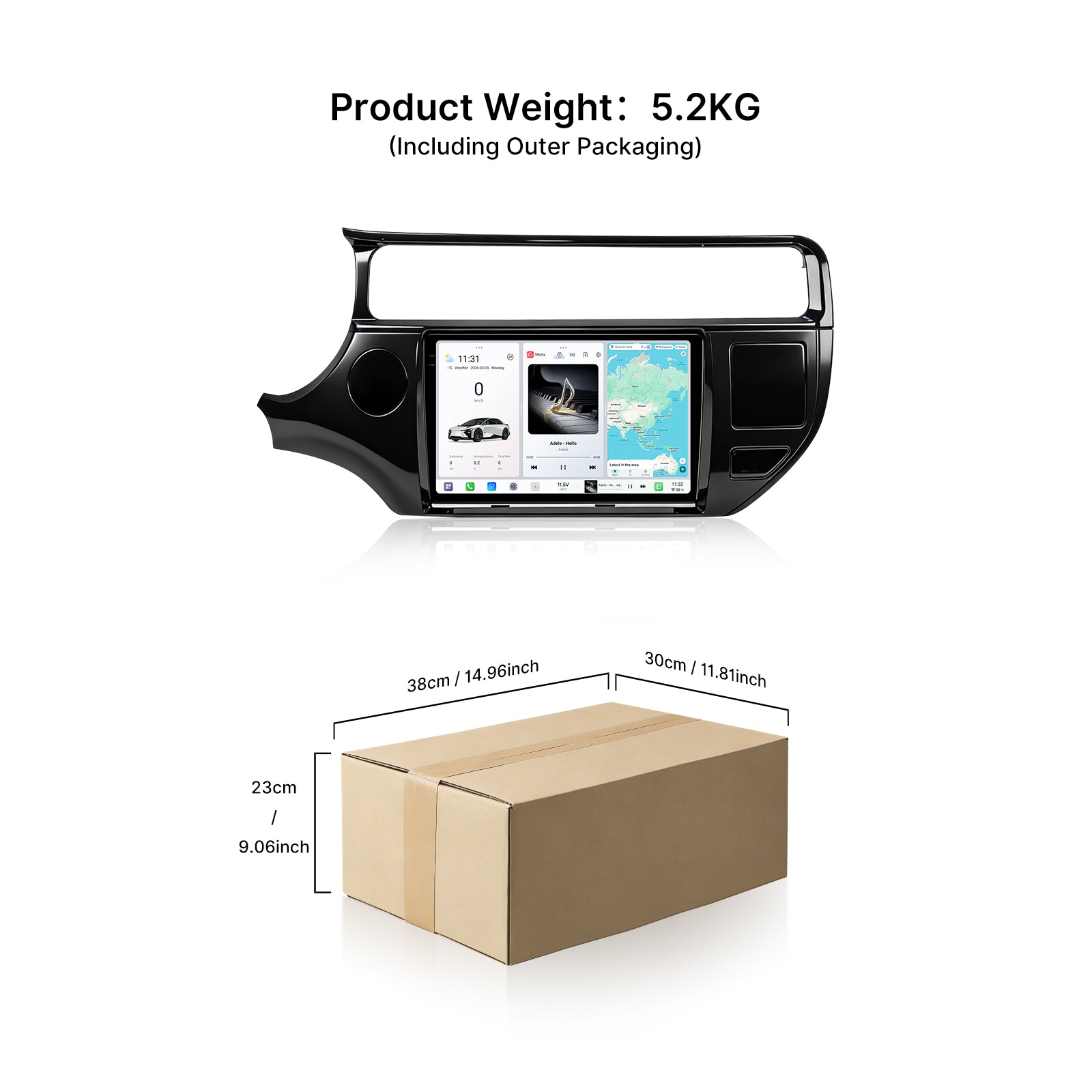 Youducar 9.5" Android Car Stereo for Kia Rio 2015 LHD | Touch Screen GPS Navigation Radio with Frame