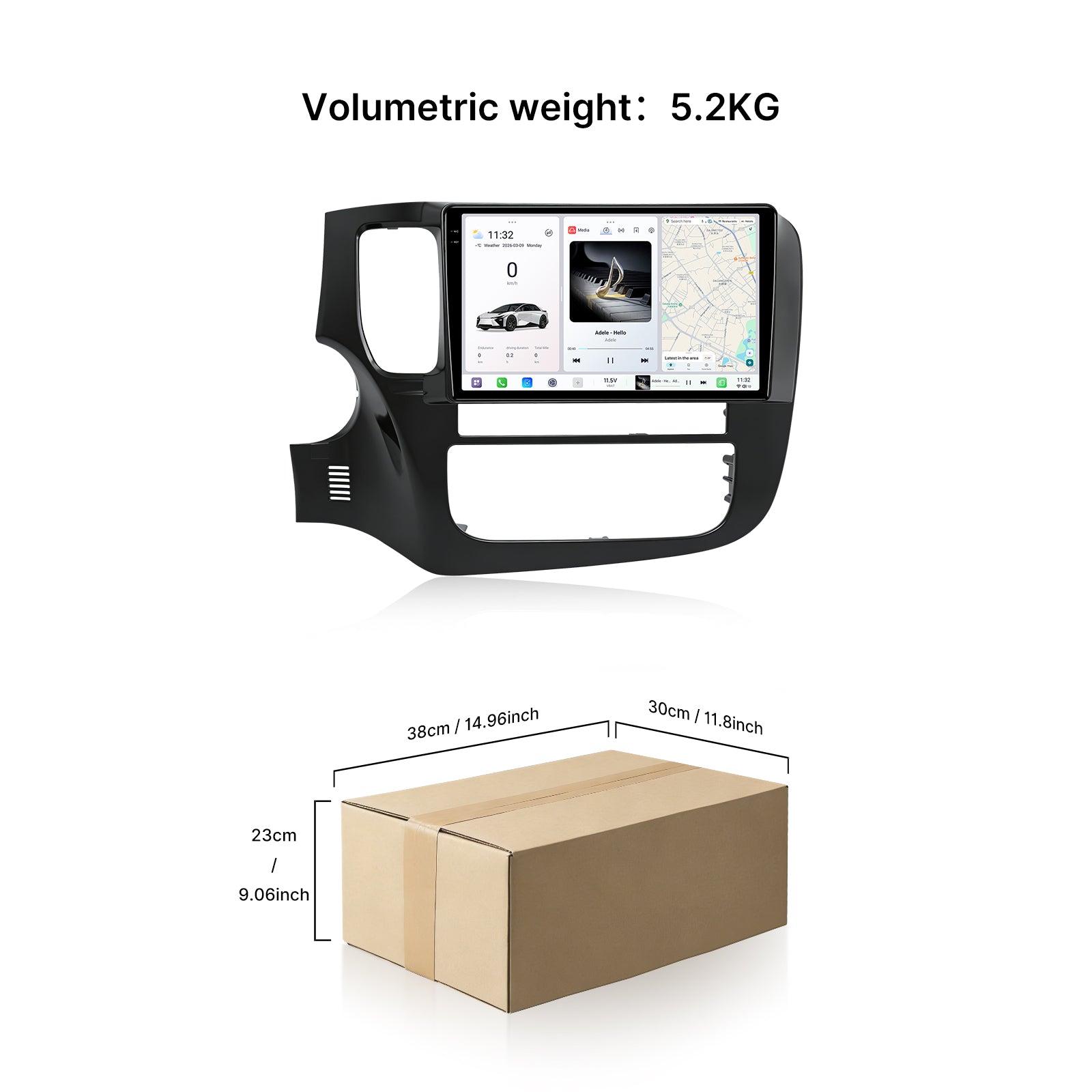 Youducar 9.5 Inch Android Car Screen For Mitsubishi Outlander 2016-2022 Left Hand Drive Glossy Frame