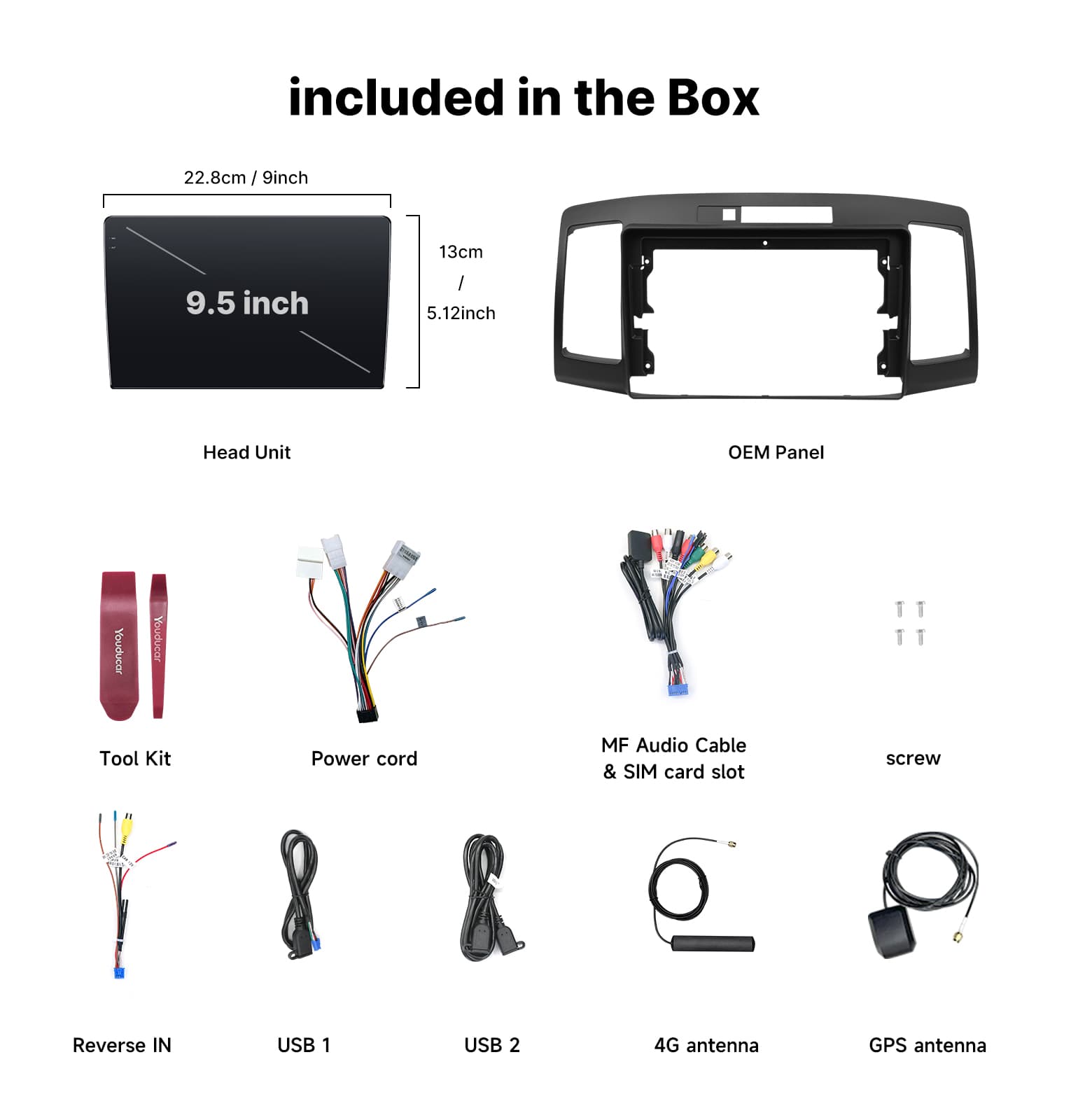 Youducar 9.5" Android Car Stereo for Toyota Allion (2001-2007) – Frame & Touch Screen GPS Navi Multimedia Player