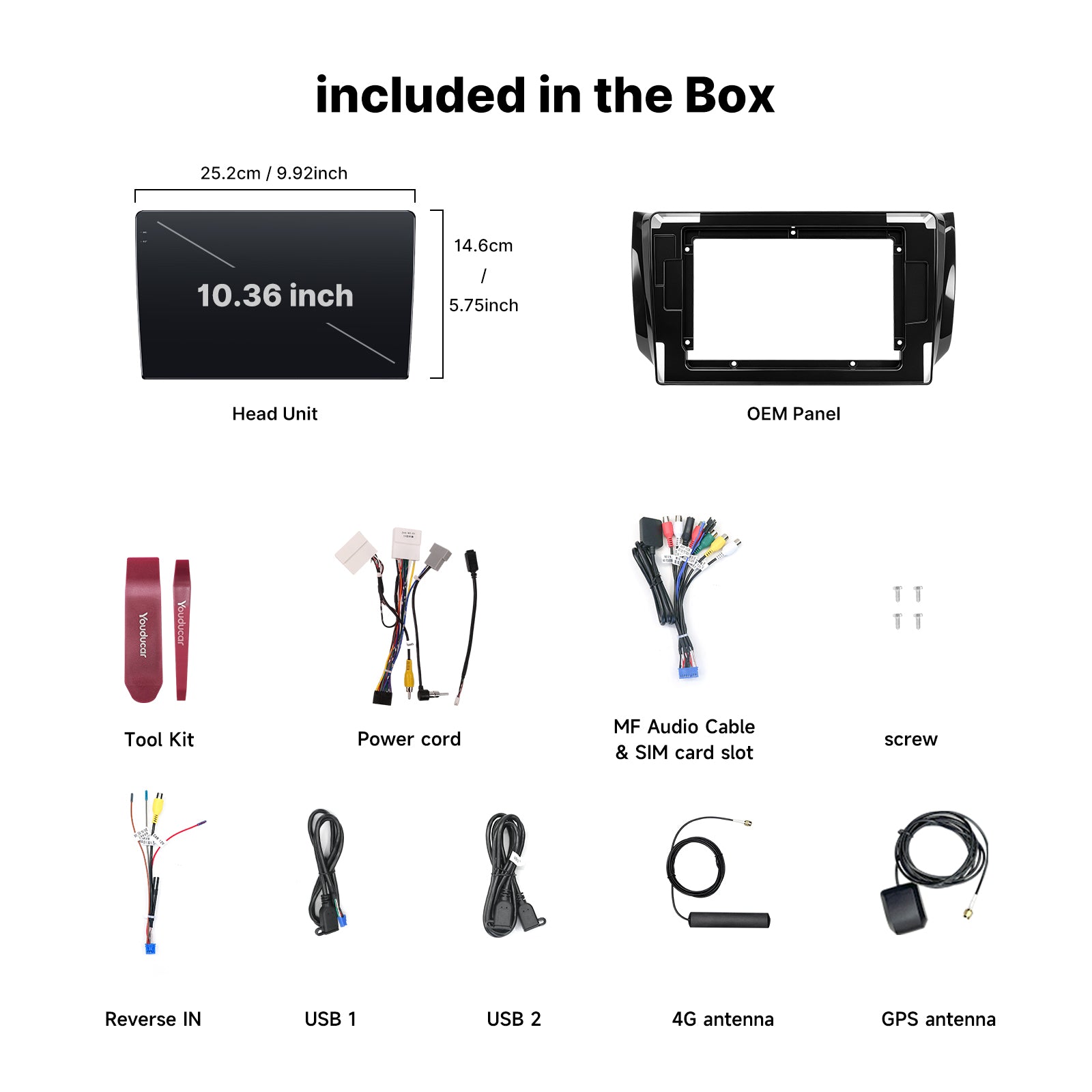 Youducar 10.36" Android Car Stereo for Nissan Sentra 2016 | Glossy Painted Dashboard Frame GPS Navi Kit