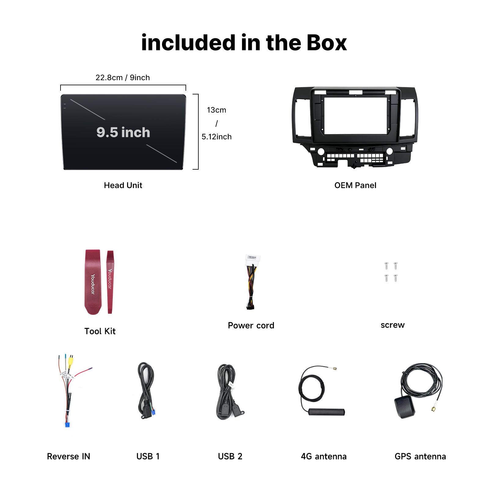 Youducar 9.5 Inch Android Car Stereo For Mitsubishi Lancer EX 2010-2018 With Dashboard Frame