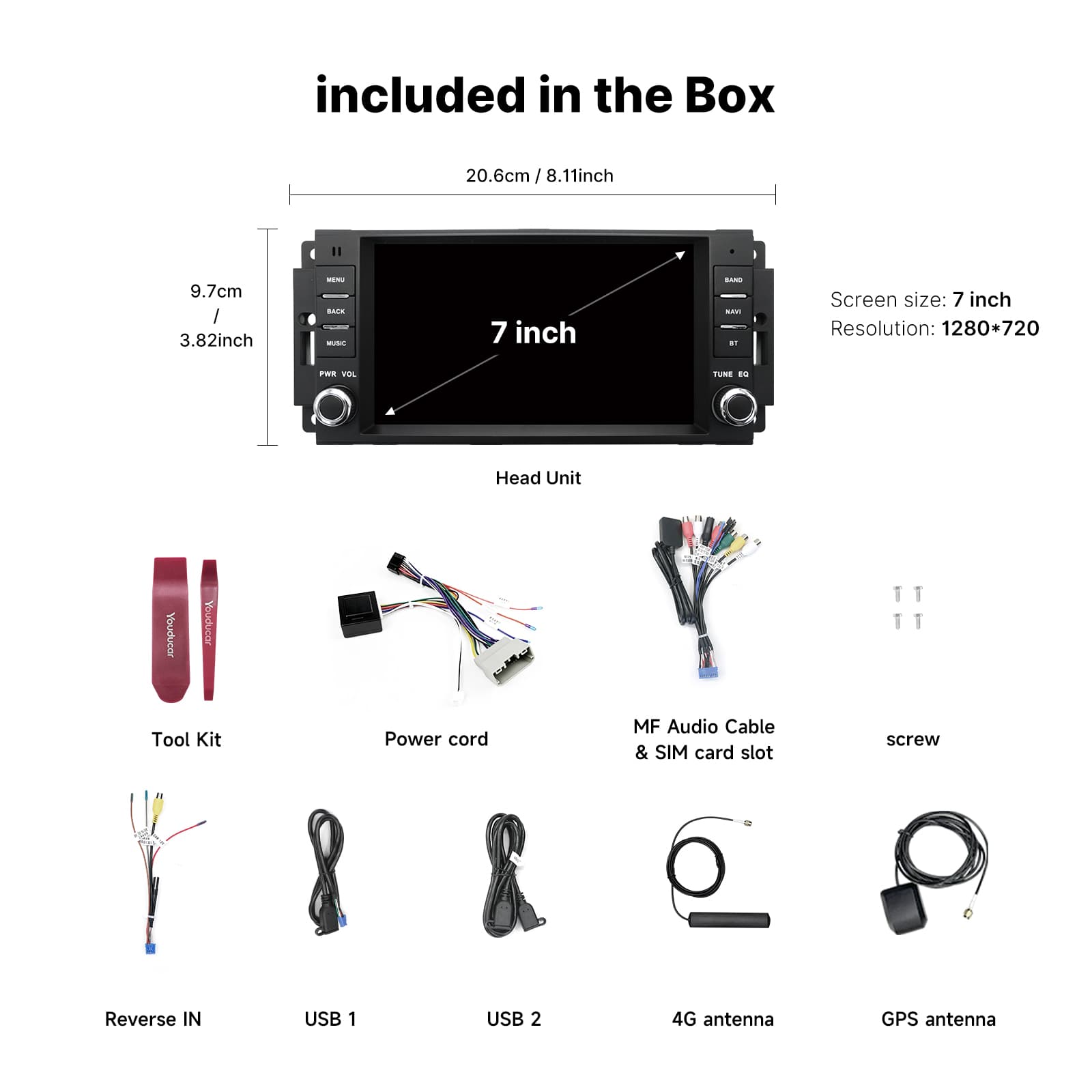 Youducar 7 Inch Aftermarket Car Stereo, Interior Upgrade Radio for Jeep Wrangler & Compass & Patriot