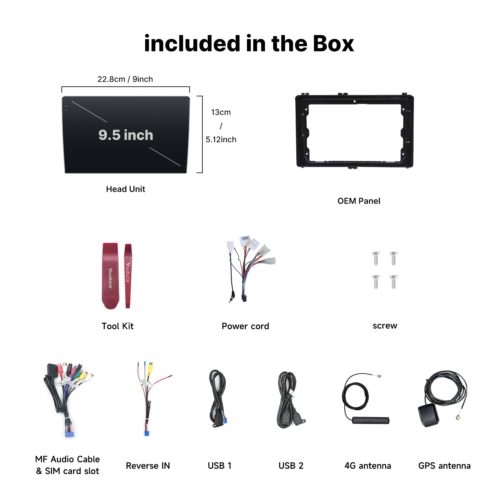 Youducar 9.5 Inch Android Car Stereo for Toyota Corolla Altis 2017 Universal Dash Frame Kit GPS Touch Screen Radio