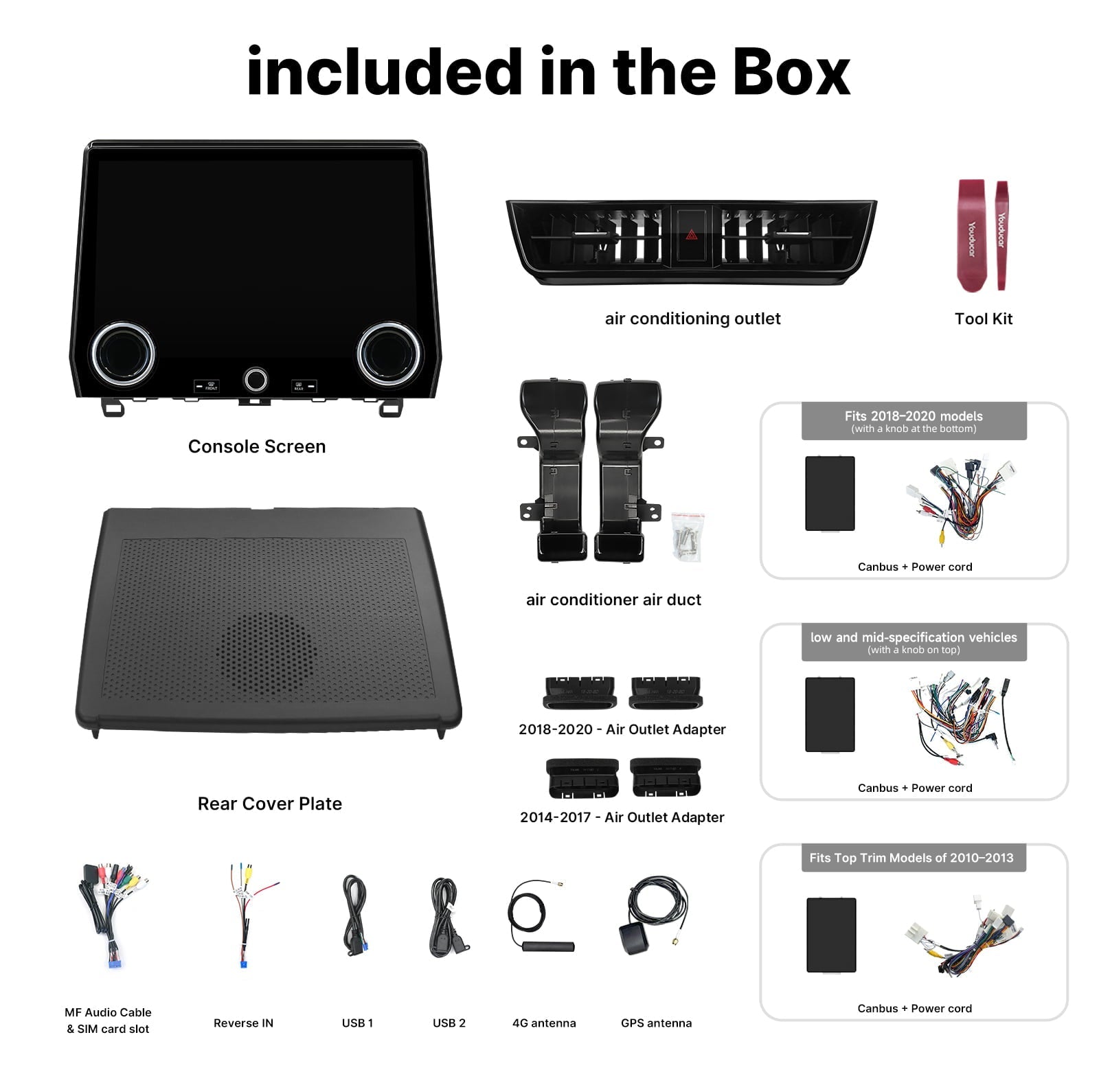 Youducar 13-Inch Android Head Unit for Toyota Land Cruiser Prado 2010-2020 | Dual-Knob Touchscreen with Wireless CarPlay & Android Auto Toyota
