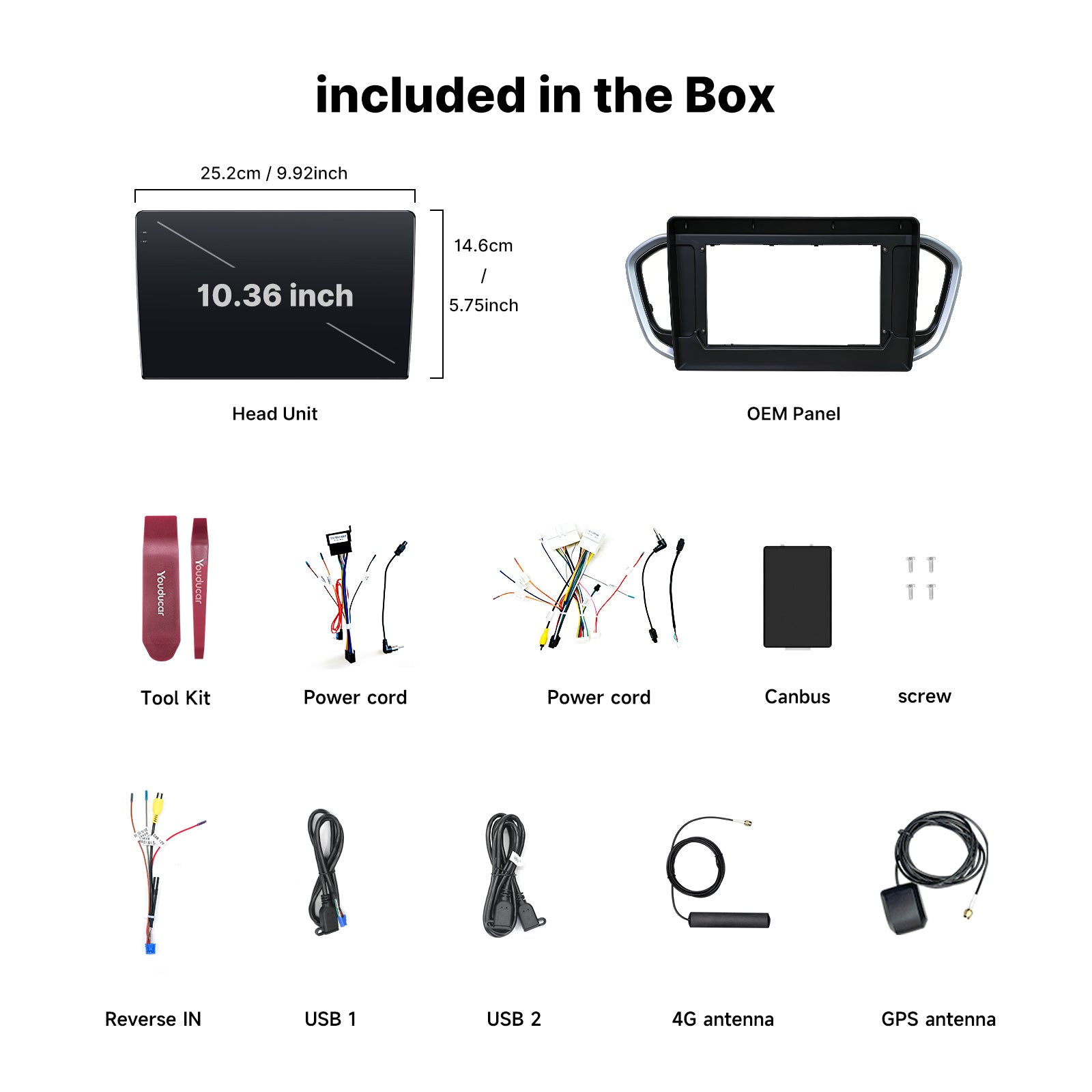 Youducar 10.36'' HD Car Radio + Matte Black Silver Edge Frame Kit for Lada Vesta NG 2023-2026 Android Auto Navigation