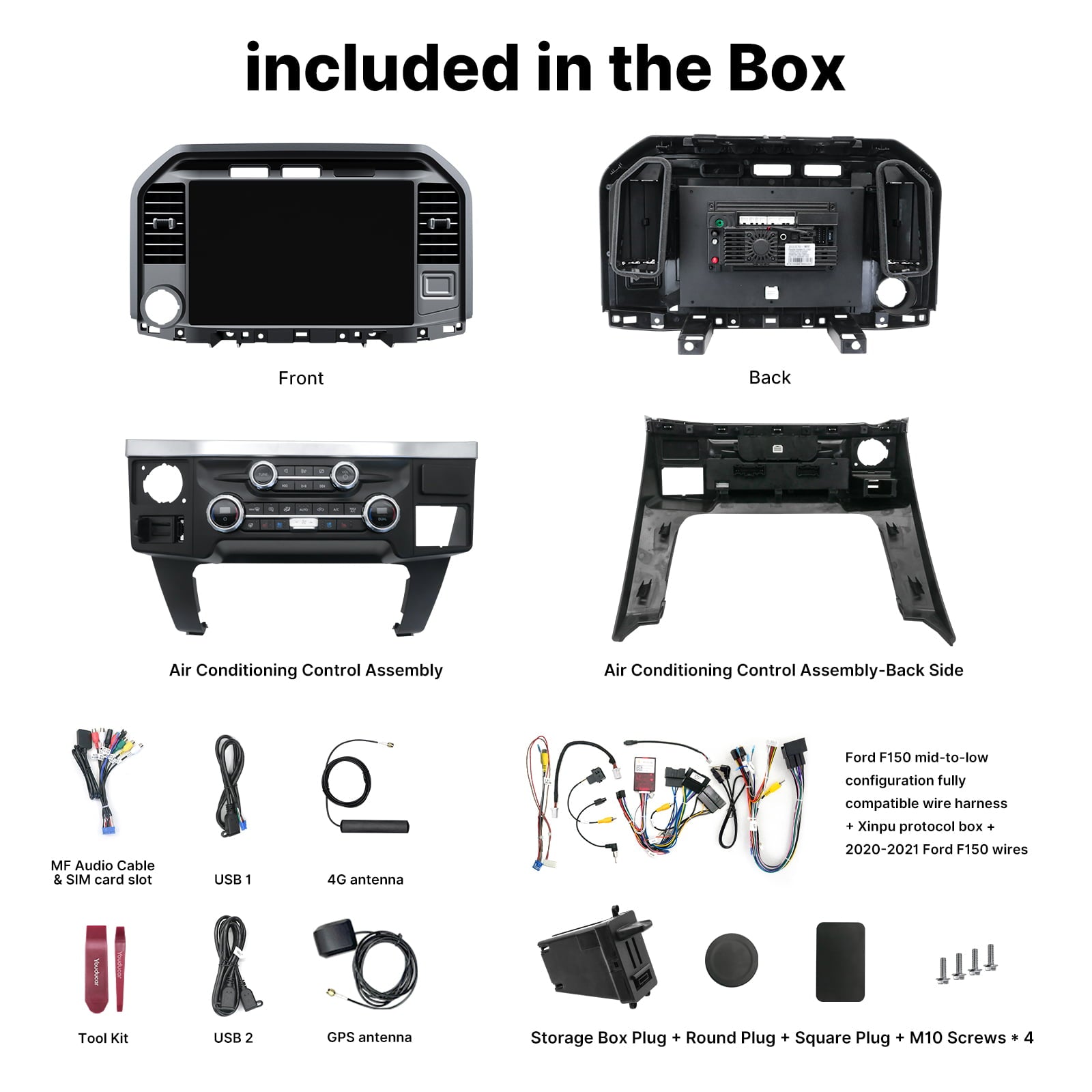 Youducar 12-Inch Android Head Unit for Toyota Camry 2015-2017 | Large Touchscreen with Wireless CarPlay & Android Auto Ford