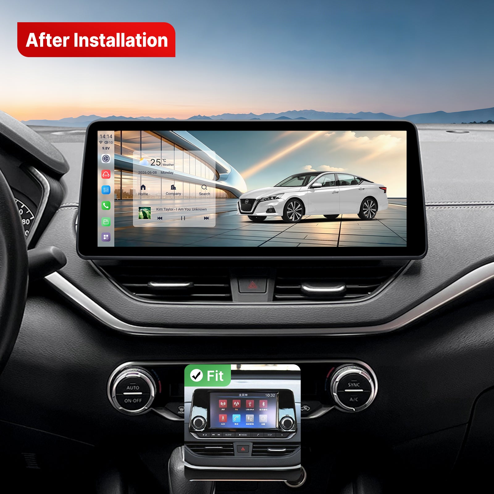 Youducar 12.3” Android Head Unit for Nissan Altima 2019-2026 | Wireless CarPlay & Android Auto, GPS Navigation
