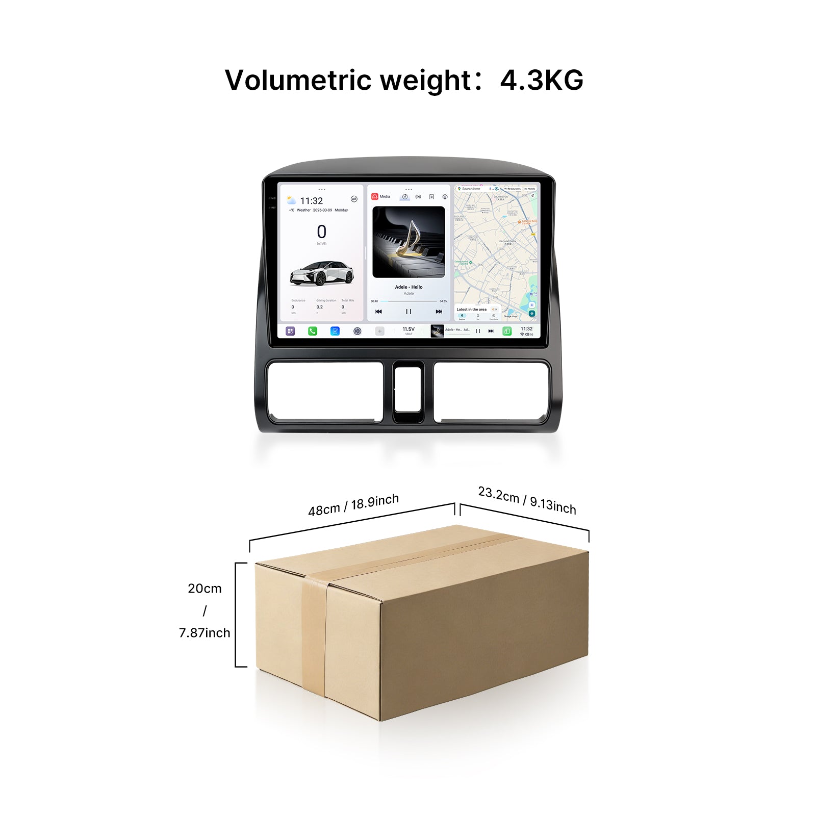 Youducar 9.5inch HD Android Head Unit + Mounting Frame for Honda CRV 2002-2006