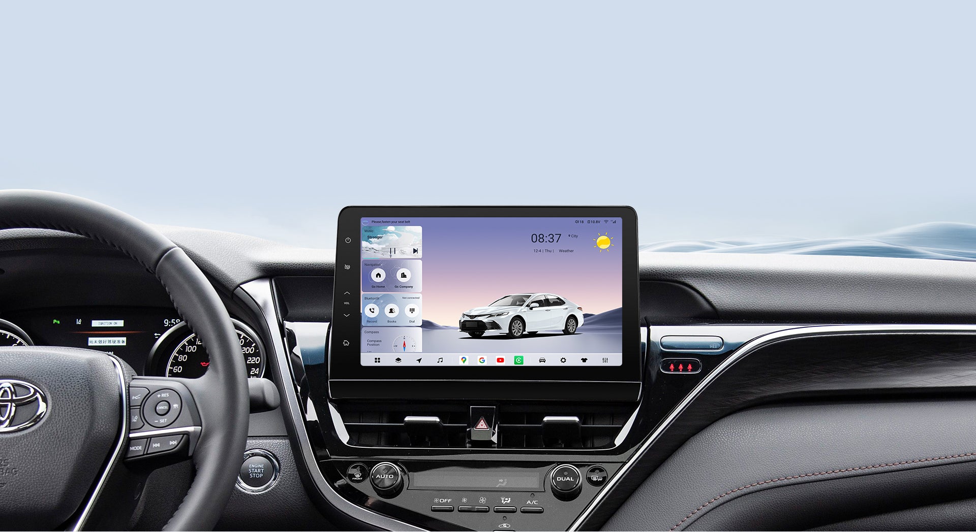 Youducar Android head unit installed in Honda CR-V 2024-2026 with OEM fit and wireless CarPlay