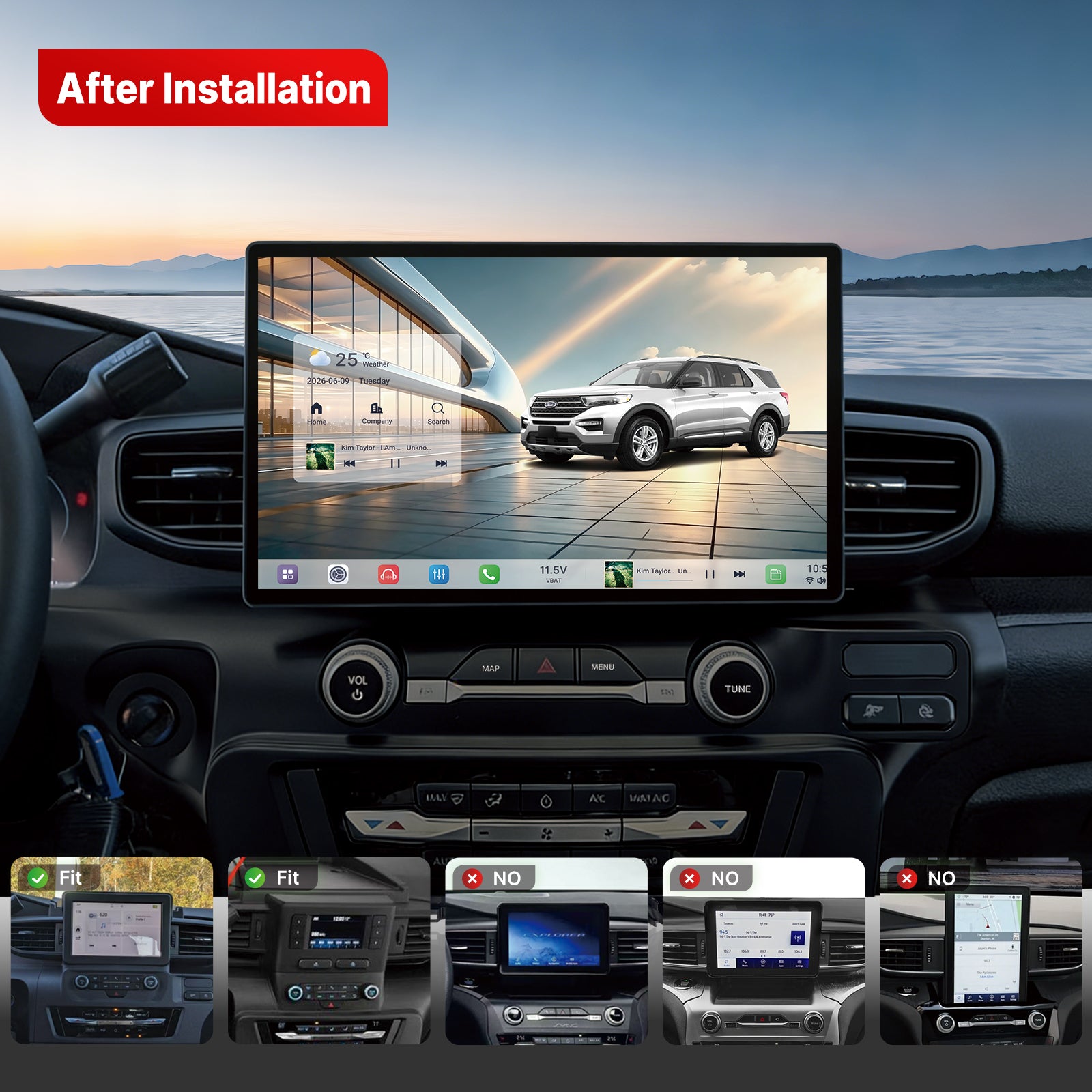 Youducar 13.1 Inch Android Car Radio for Ford Explorer 2020-2022, HD Touch Screen GPS Navigation Multimedia Player