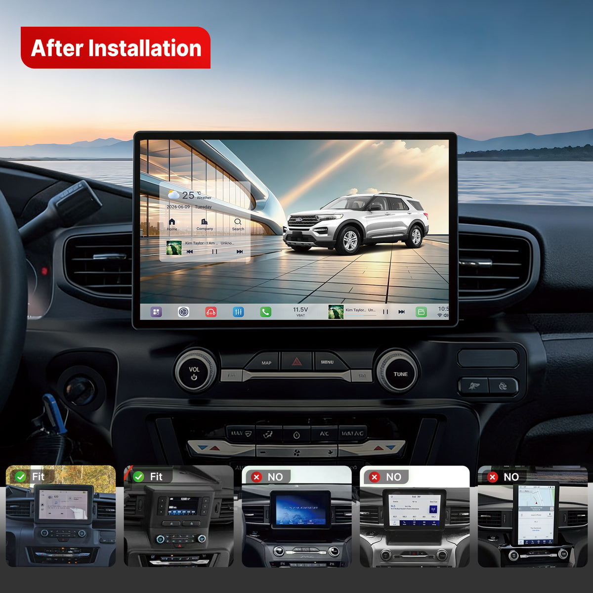 Youducar 13.1 Inch Android Car Radio for Ford Explorer 2020-2022, HD Touch Screen GPS Navigation Multimedia Player