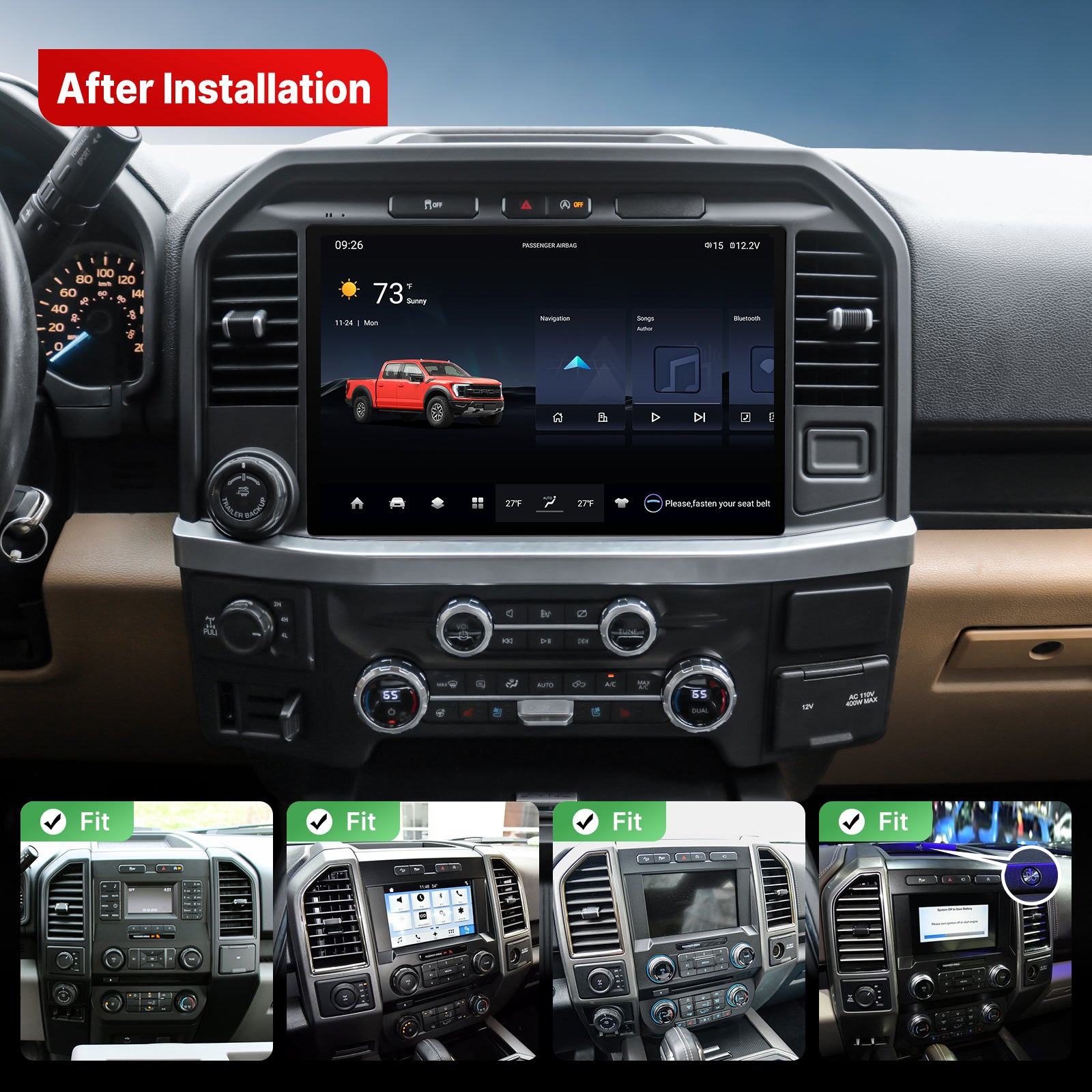 Youducar 13-Inch Android Head Unit for Ford F-150 2015-2019 | Giant Touchscreen Upgrade with Wireless CarPlay & Android Auto