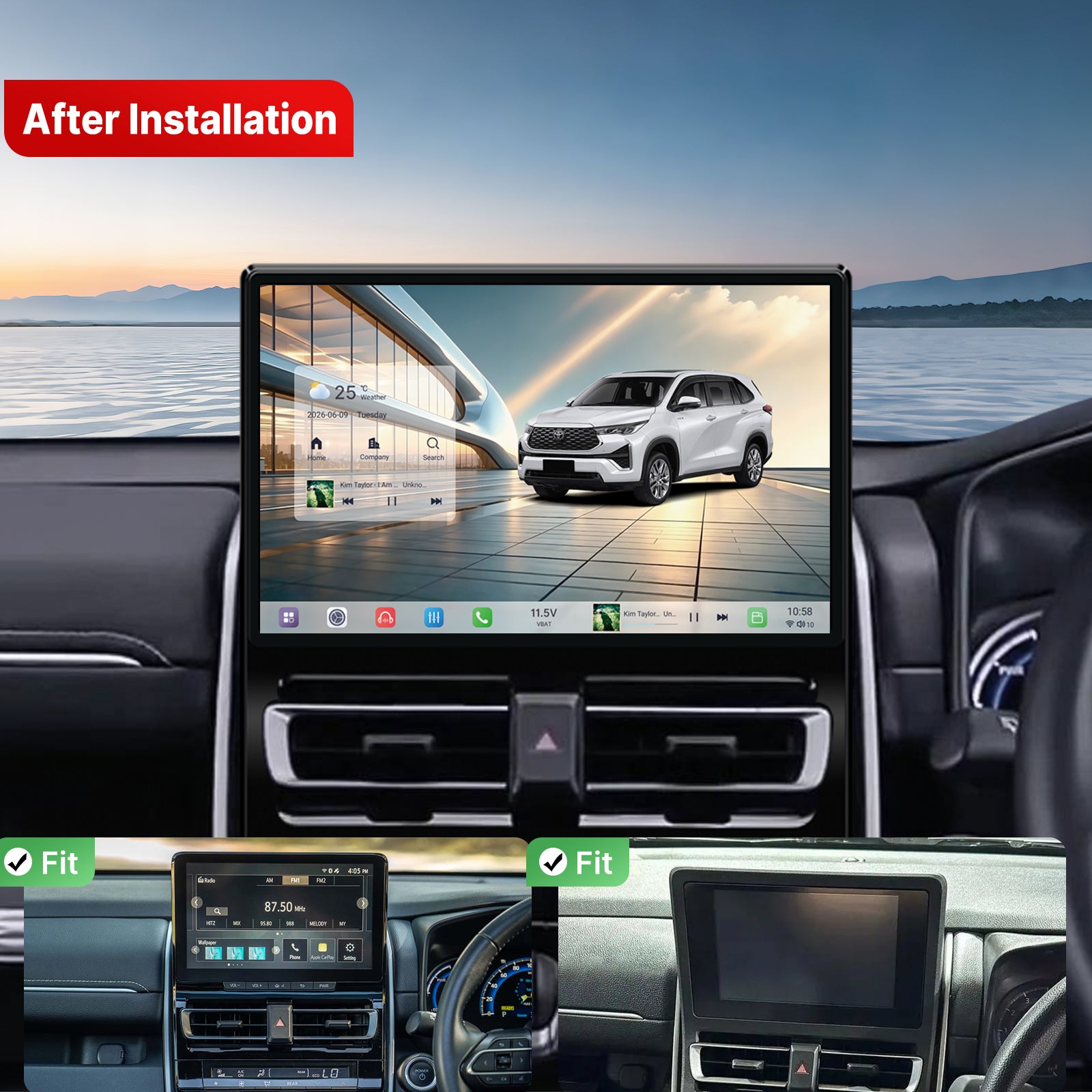 Youducar 11.5 Inch Android Car Stereo For Toyota Innova 2021‑2024, Plug and Play Car Radio GPS Navigation Head Unit