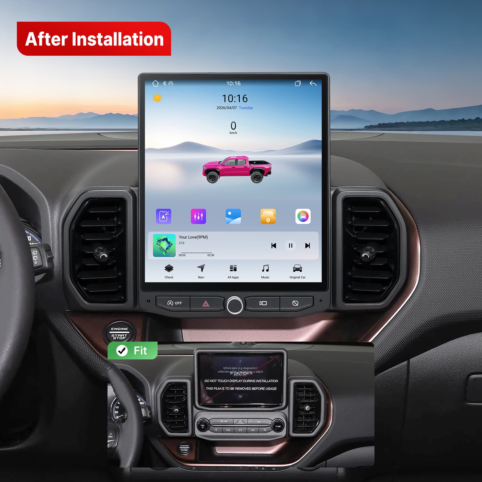 Youducar 11.3" Touch Screen for Ford Bronco 2021-2025 | Android Auto & CarPlay Compatible