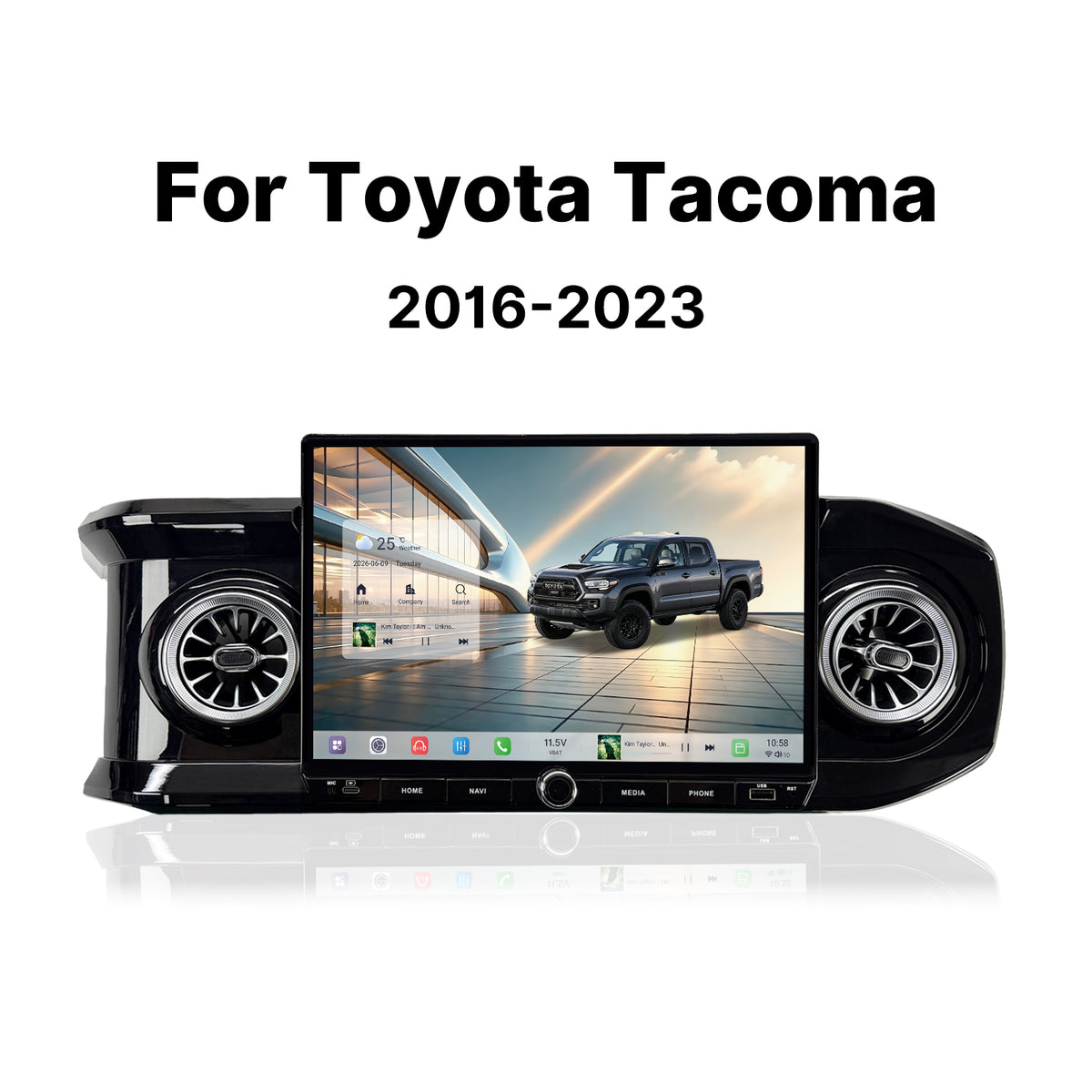 Youducar 12.5 Inch Android Car Stereo For Toyota Tacoma 2016‑2023, Plug and Play Car Radio GPS Navigation Head Unit