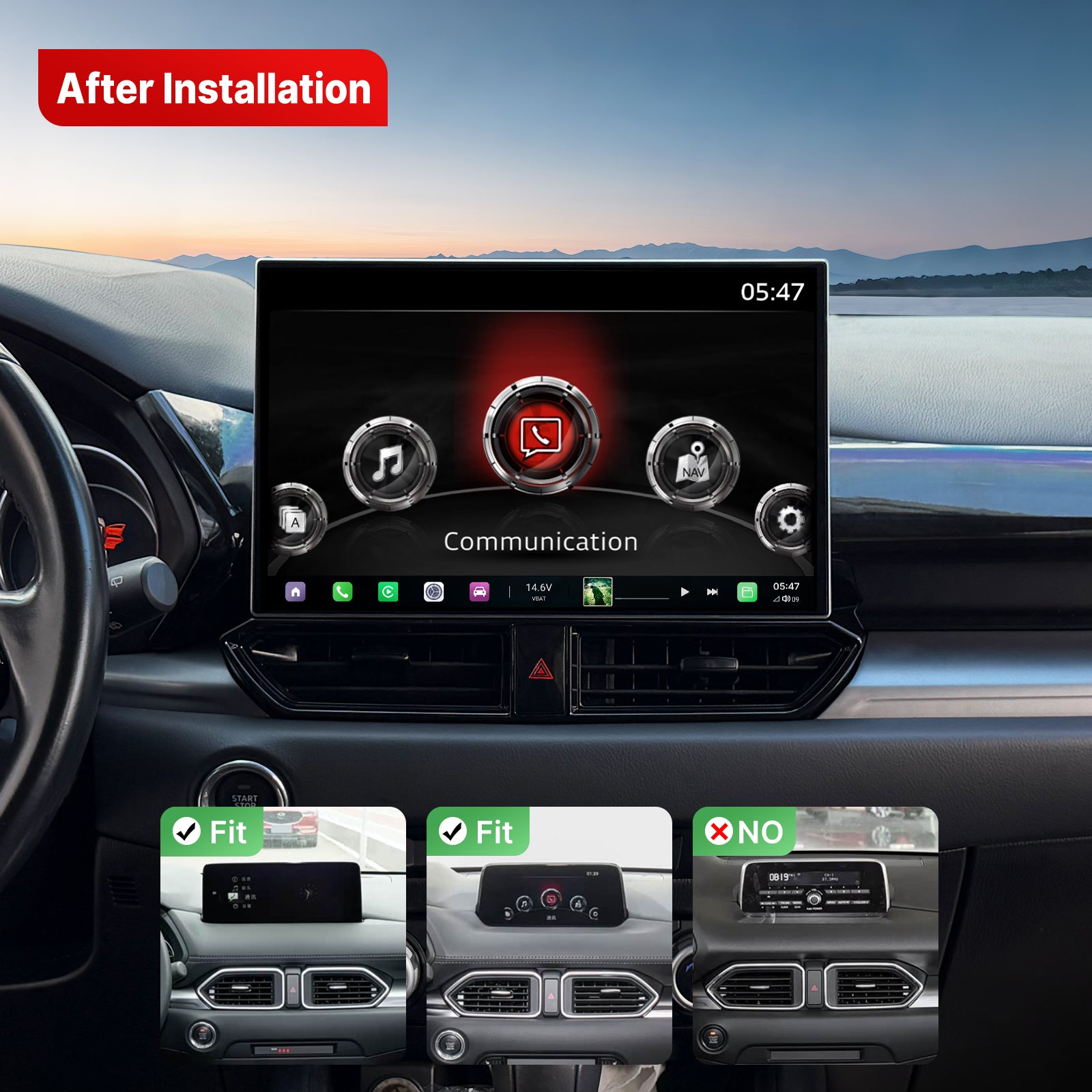 Youducar 13.1 Inch Dual‑System Android Car Stereo For Mazda CX‑5 2017‑2025 LHD, Plug and Play Car Radio GPS Navigation Head Unit