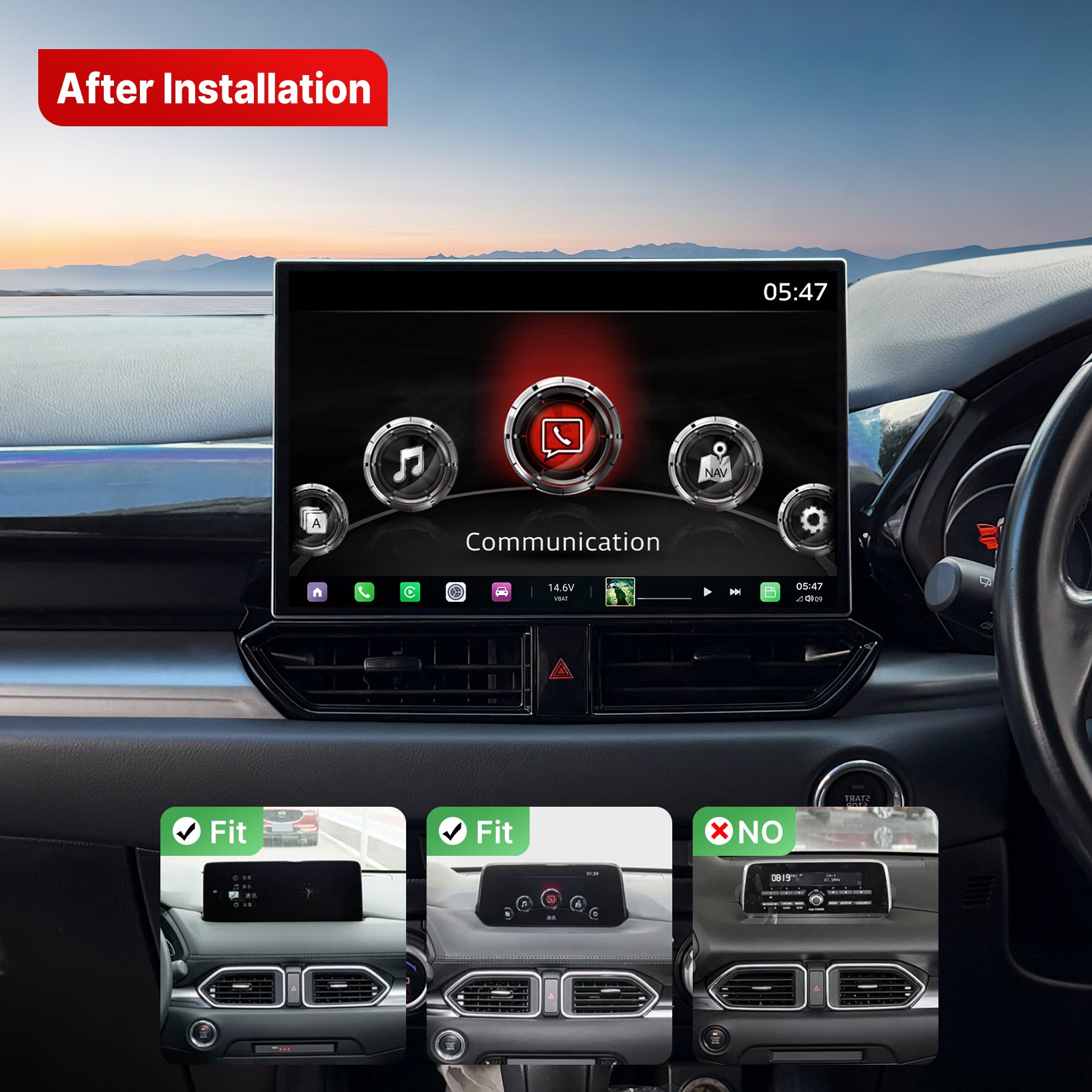 Youducar 13.1 Inch Dual‑System Android Car Stereo For Mazda CX‑5 2017‑2025 RHD, Plug and Play Car Radio GPS Navigation Head Unit