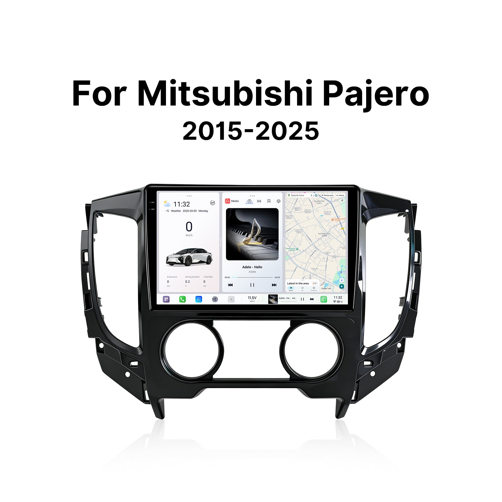 Youducar 9.5" Android Car Stereo for Mitsubishi Pajero Sport / Triton 2015-2025 Manual AC | Glossy Frame Plug & Play