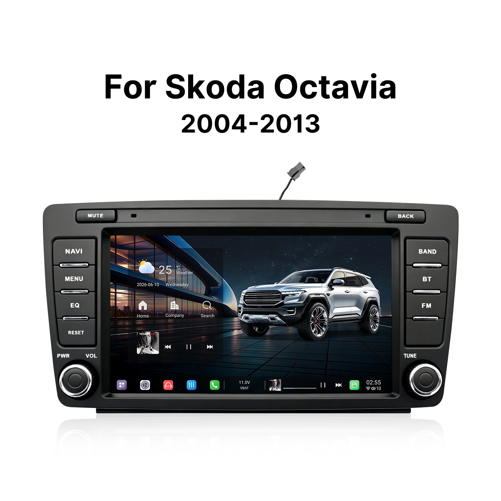 Youducar Skoda Octavia 8'' Universal Car Radio, Wireless CarPlay & Android Auto Multimedia Player