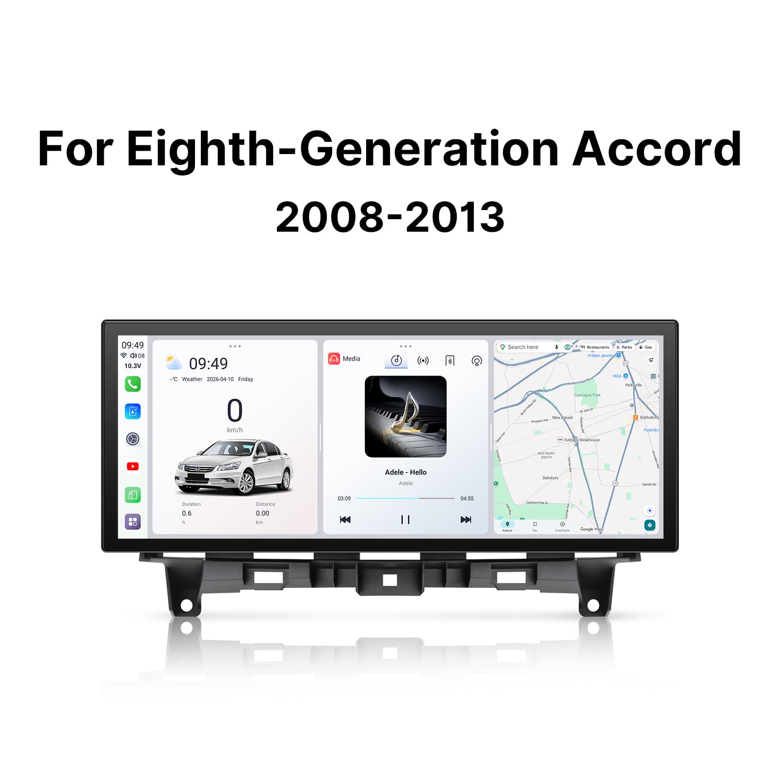 Youducar for 8th Gen Honda Accord 2008-2013 | 12.3-inch OEM Android Head Unit with Wireless CarPlay