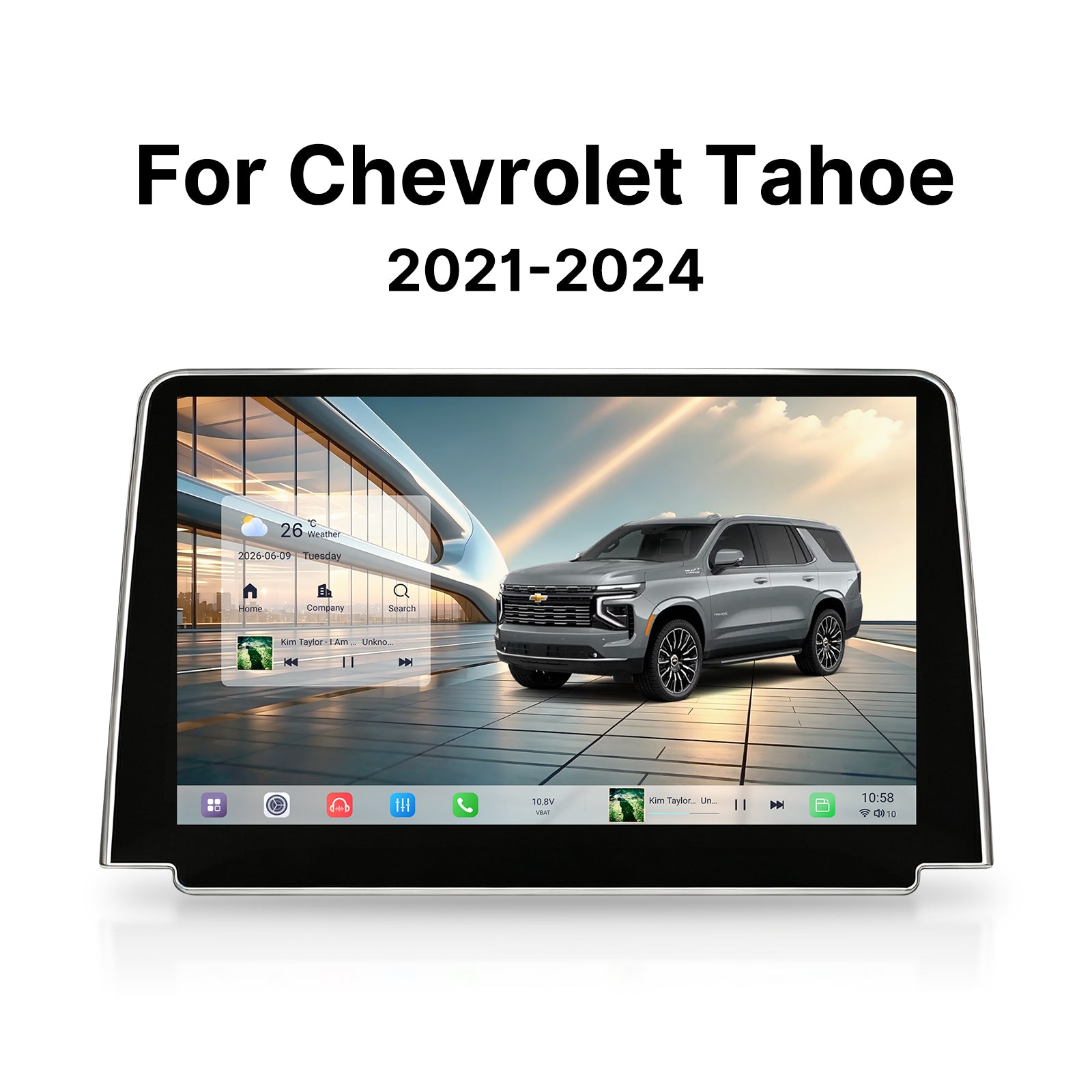 Youducar 12.5" Touch Screen Dual System Car Stereo GPS Navigation with Wireless CarPlay for Chevy Tahoe 2021-2024