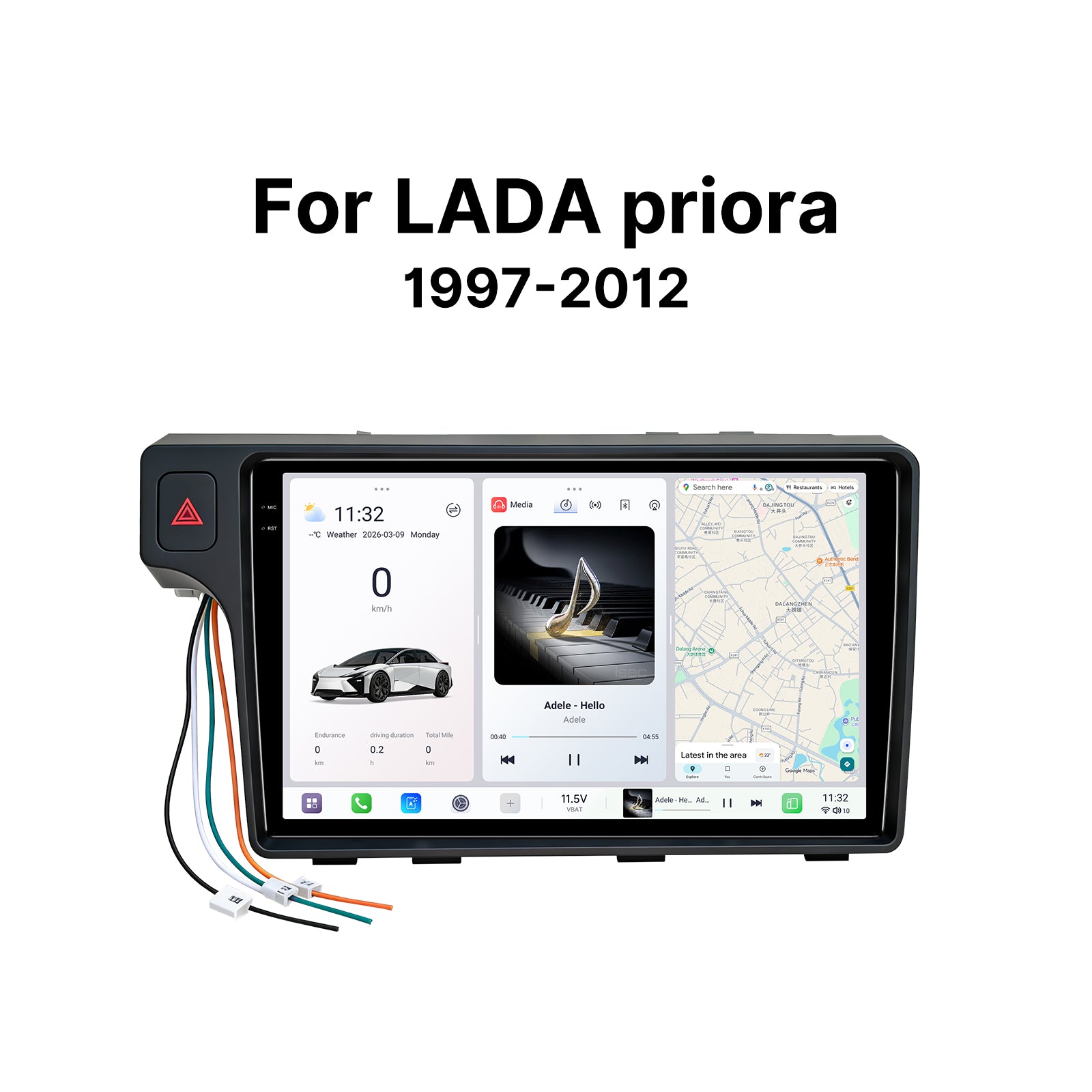 Youducar 9.5 Inch HD Car Radio Texture Frame for LADA Priora 1997-2012 Left Hand Drive Navigation Kit