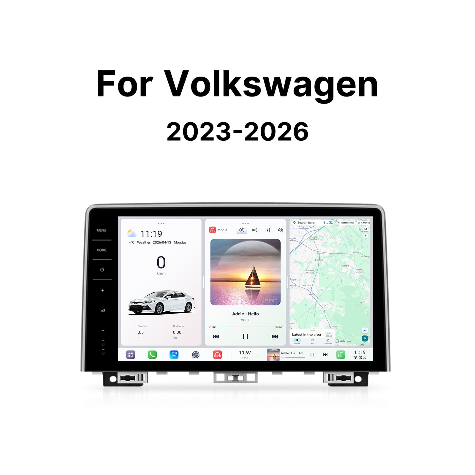 Youducar 12.8-Inch Android Head Unit for Volkswagen 2023-2026 Models | Large Touchscreen with Wireless CarPlay & Android Auto