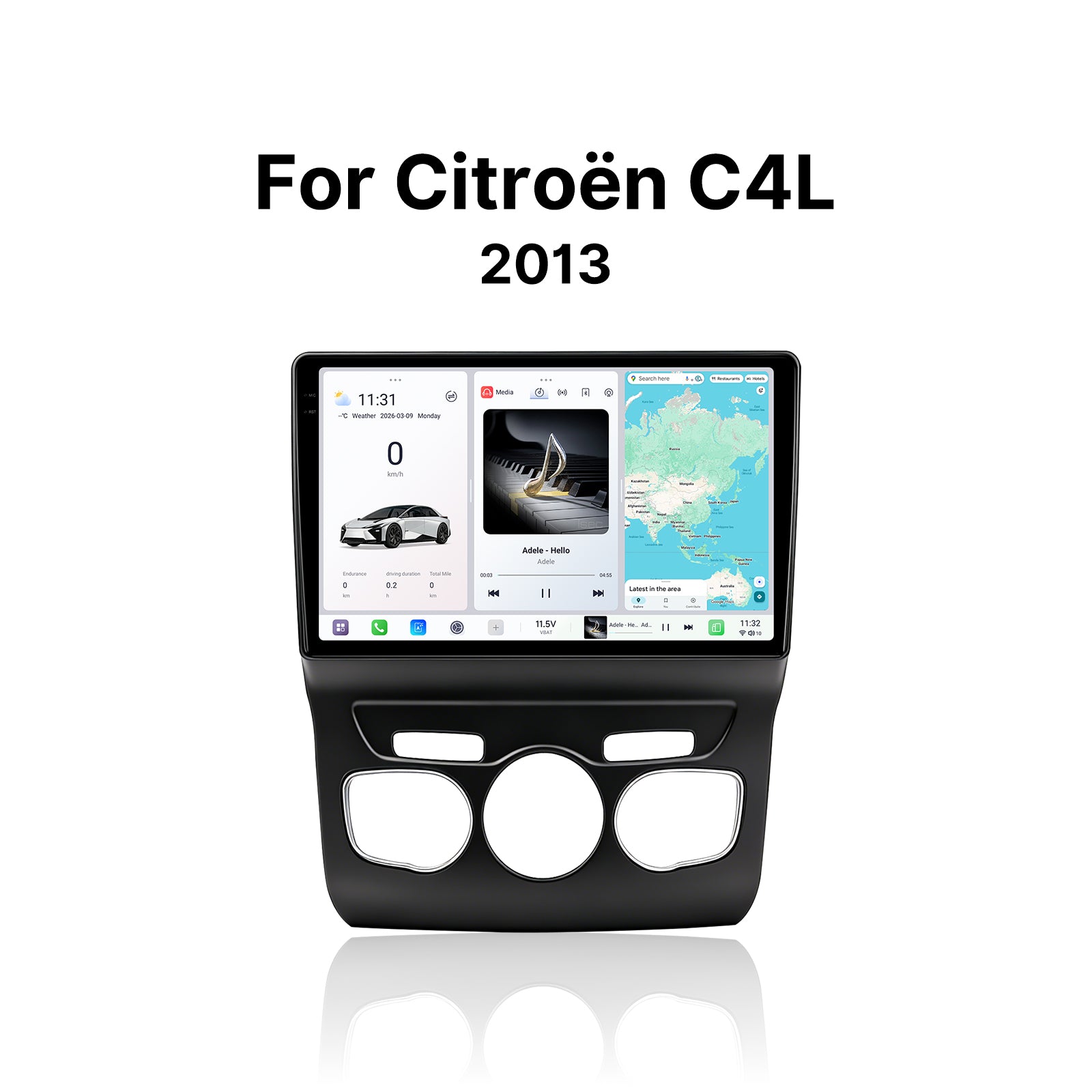 Youducar 2013-2016 Citroen C4L 10.36 Inch Touch Screen Car Radio | Plug and Play Frame & Navigation Player